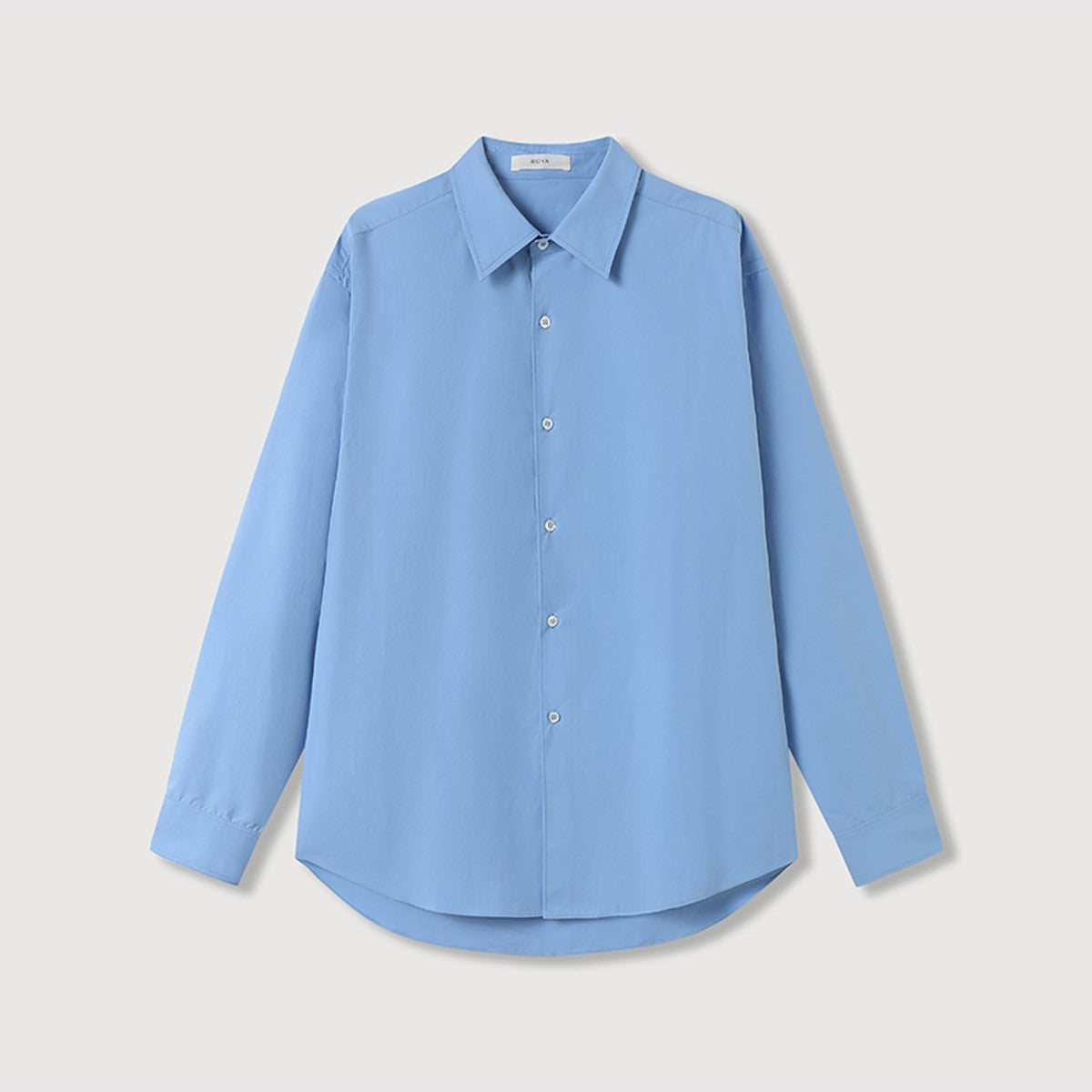 ROYA Long Staple Cotton Poplin Shirt in Sky Blue