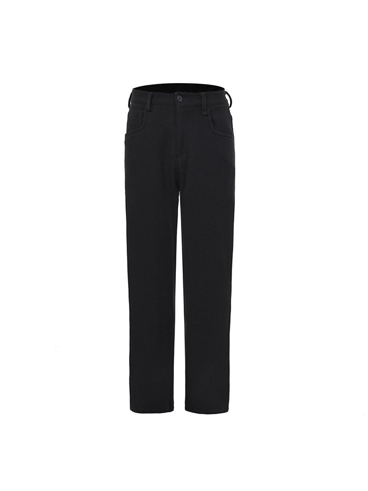 Roolrren Homme Heavyweight Wool Linen Trousers in Black