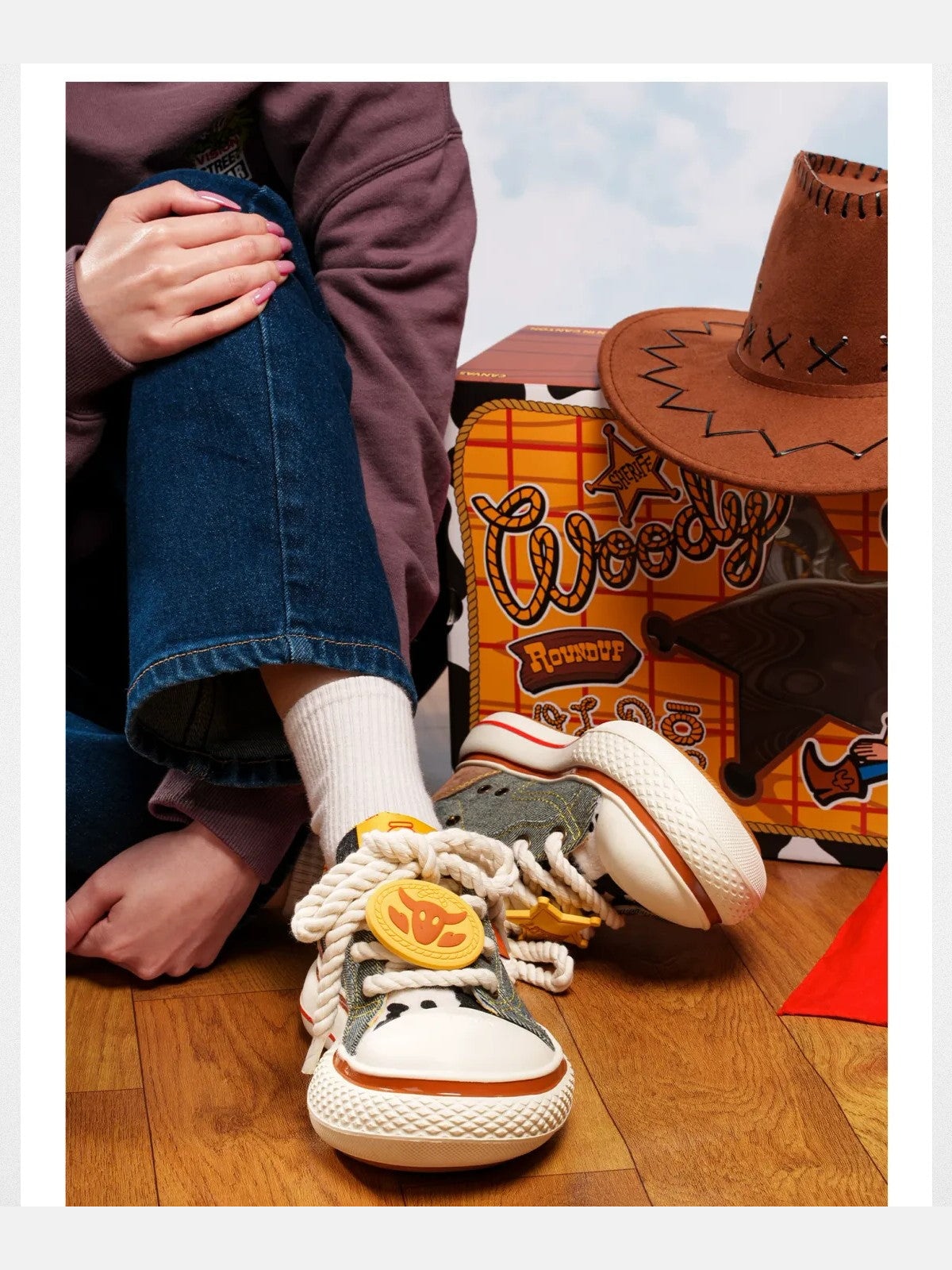 OLDORDER Toy Story Woody Denim Sneakers in Denim - Lifestyle