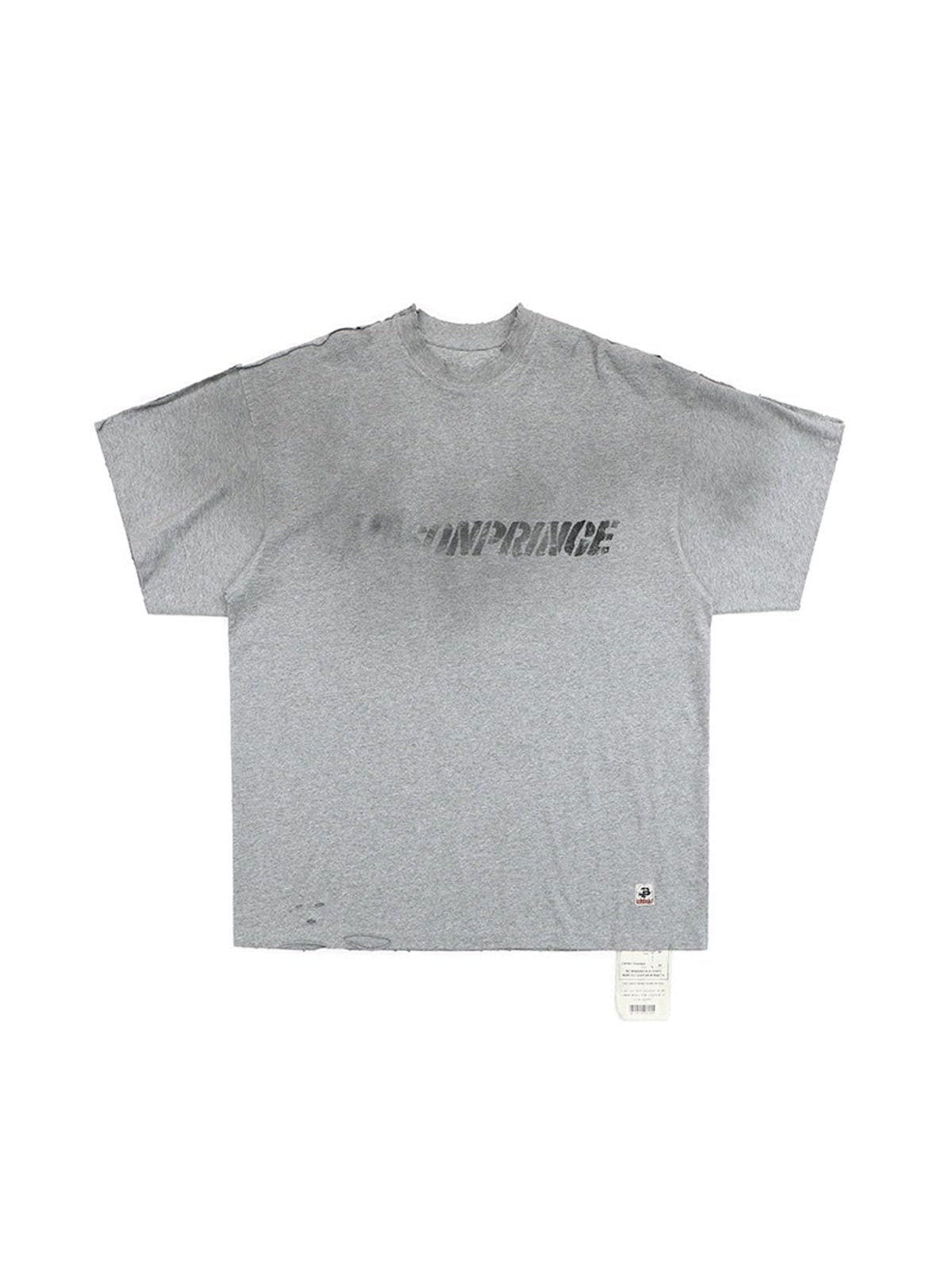MasonPrince Distressed Spray Paint Logo T Shirt in Gray