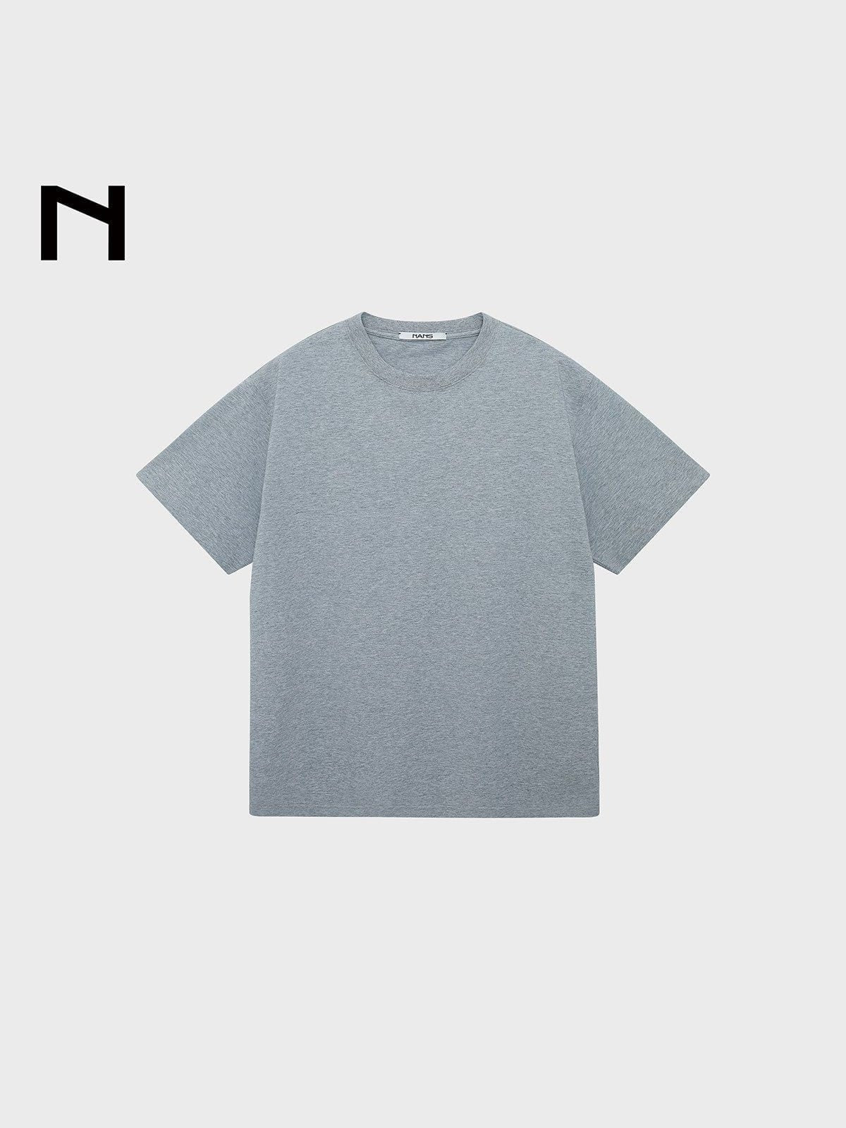 Nans 260g Combed Cotton Crew Neck Tee in Gray