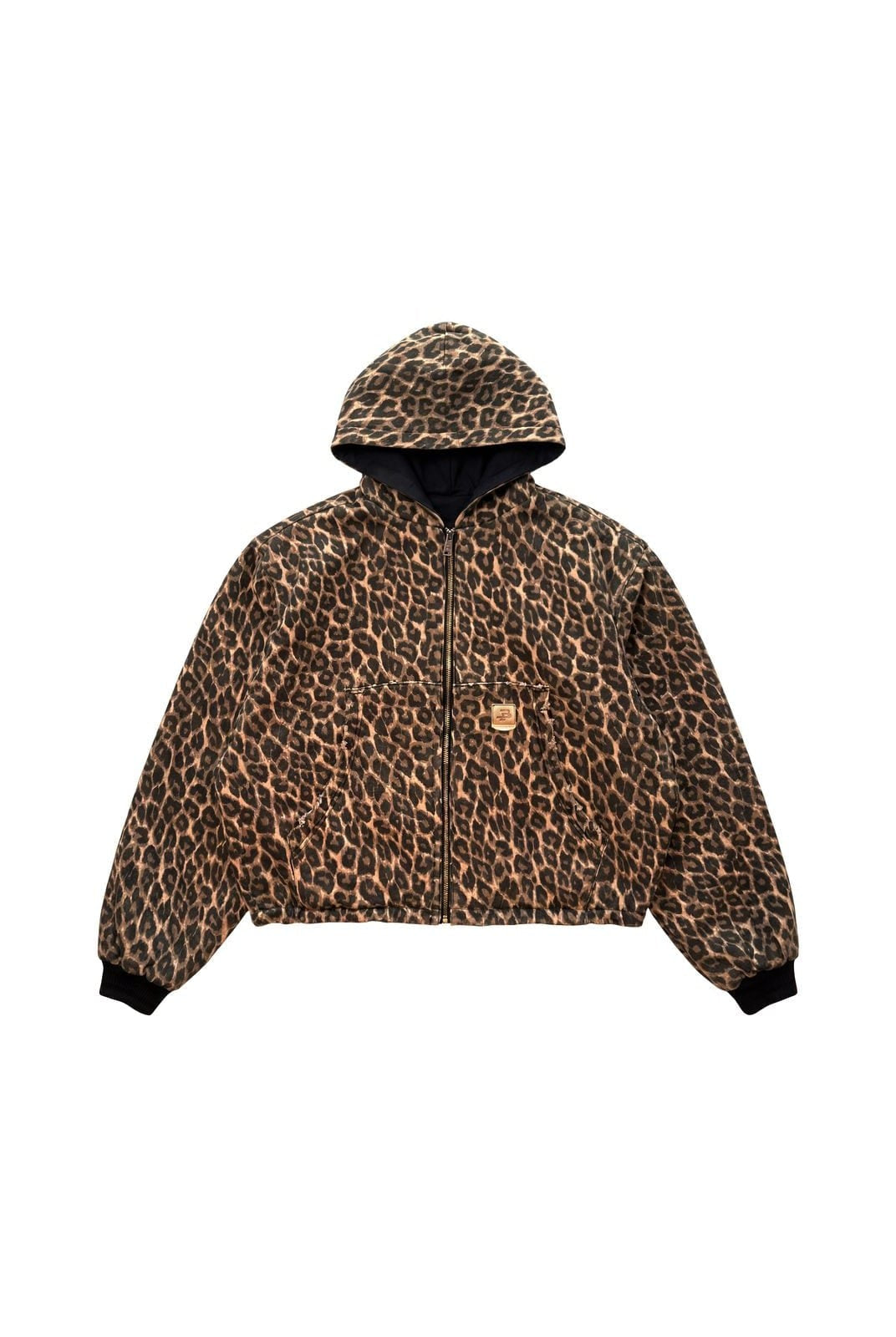 MasonPrince Reversible Leopard Hooded Jacket in Black