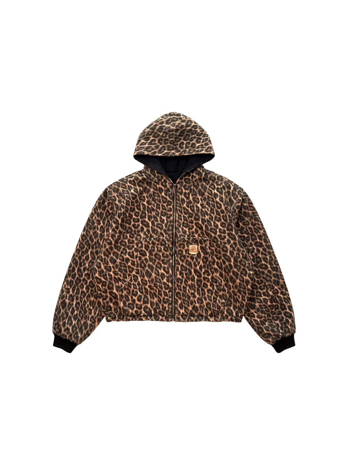 MasonPrince Reversible Leopard Hooded Jacket in Black