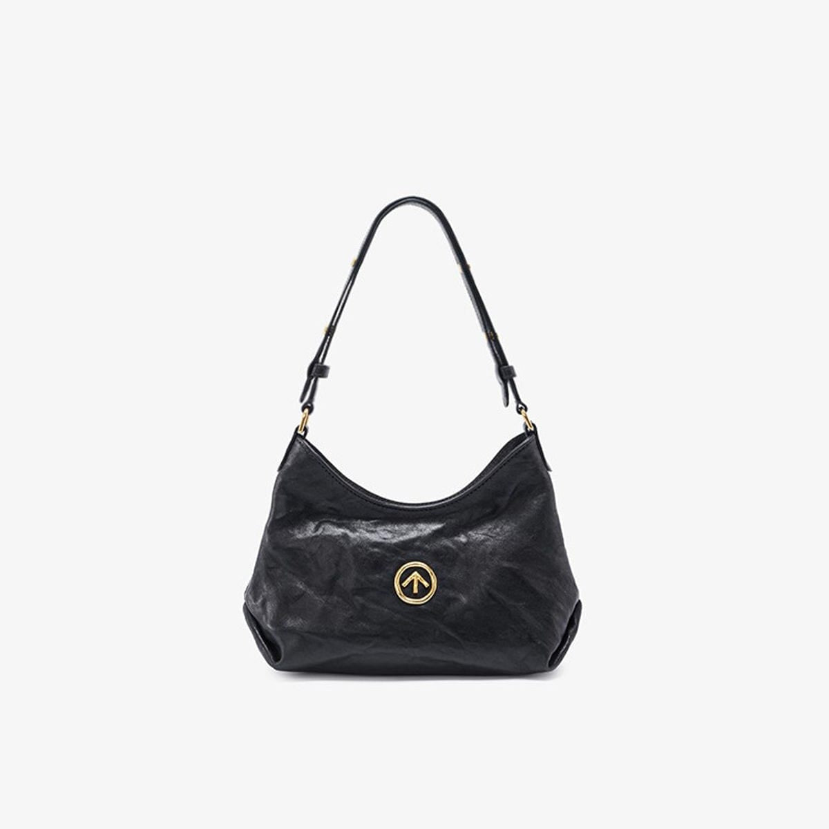 Grotto Vegetable Tanned Sheepskin Mini Hobo in Black