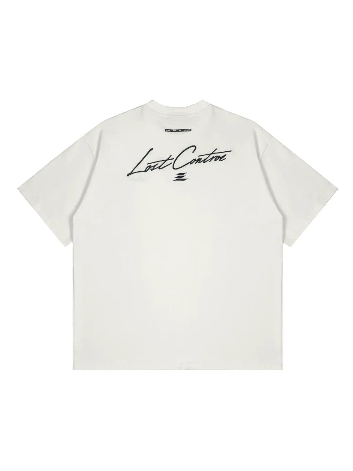 LOSTCTRL Handwritten 3D Embroidery T Shirt in White