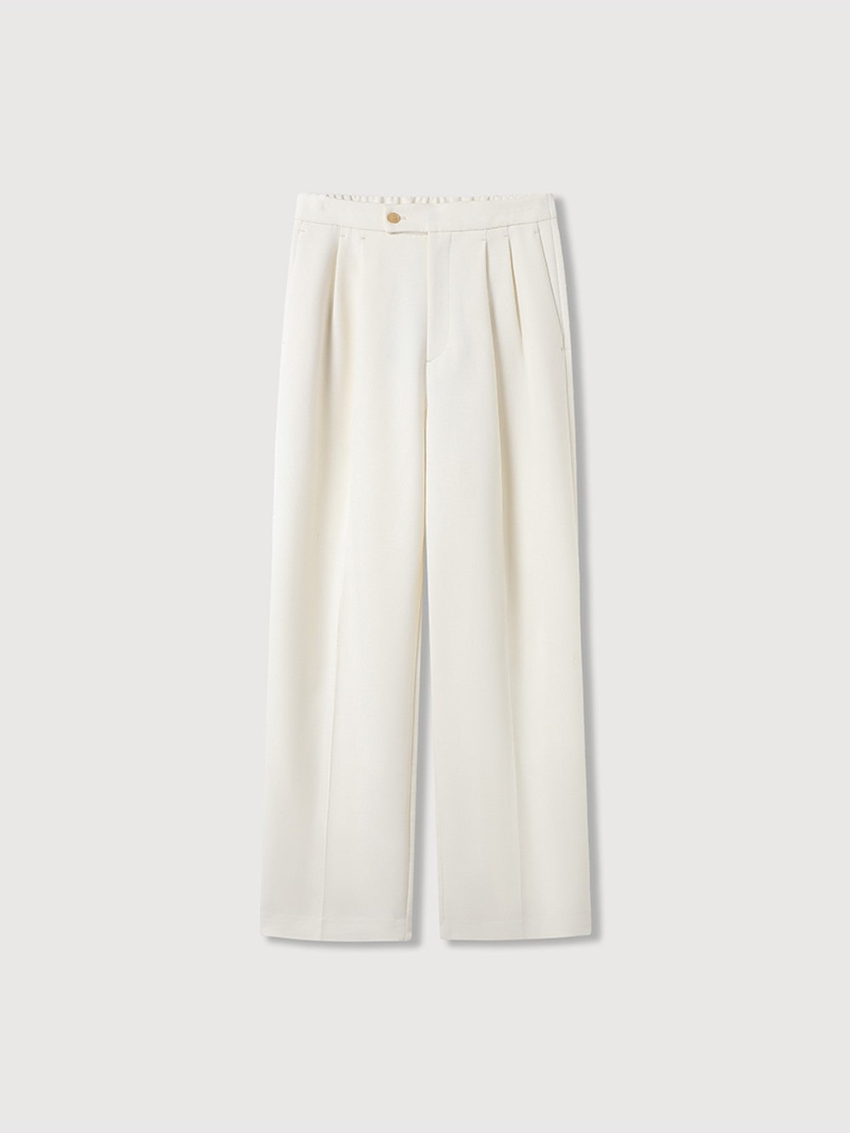 ROYA Pleated Acetate Wool Trousers in White