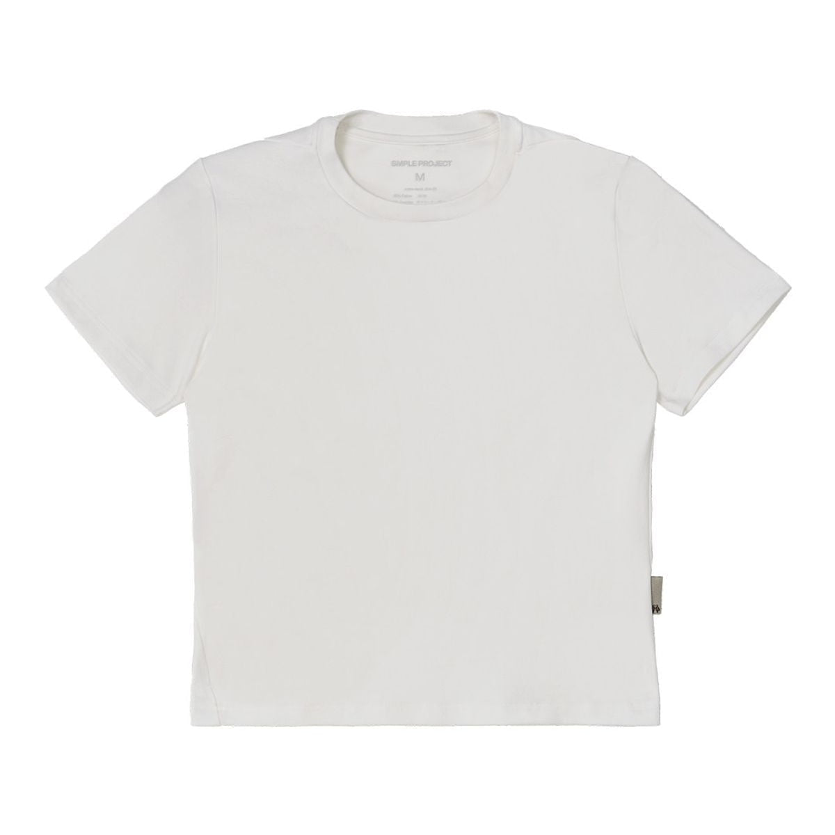 Simple Project Cotton Blend Asymmetric Seam Tee in White