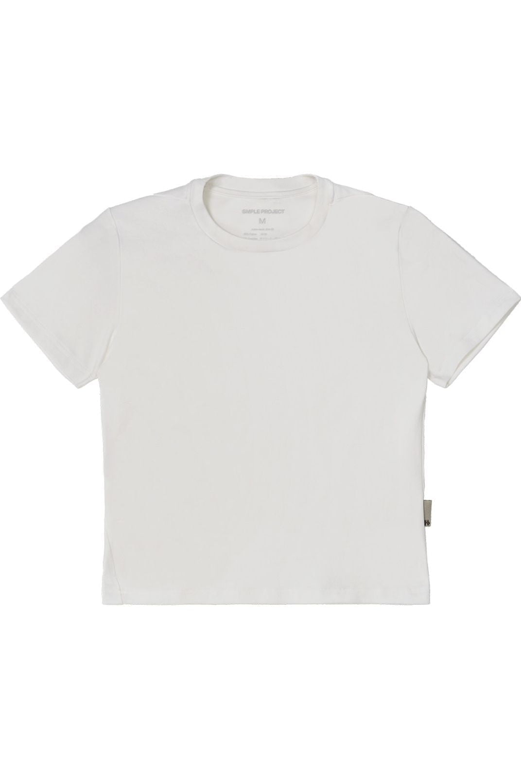 Simple Project Cotton Blend Asymmetric Seam Tee in White