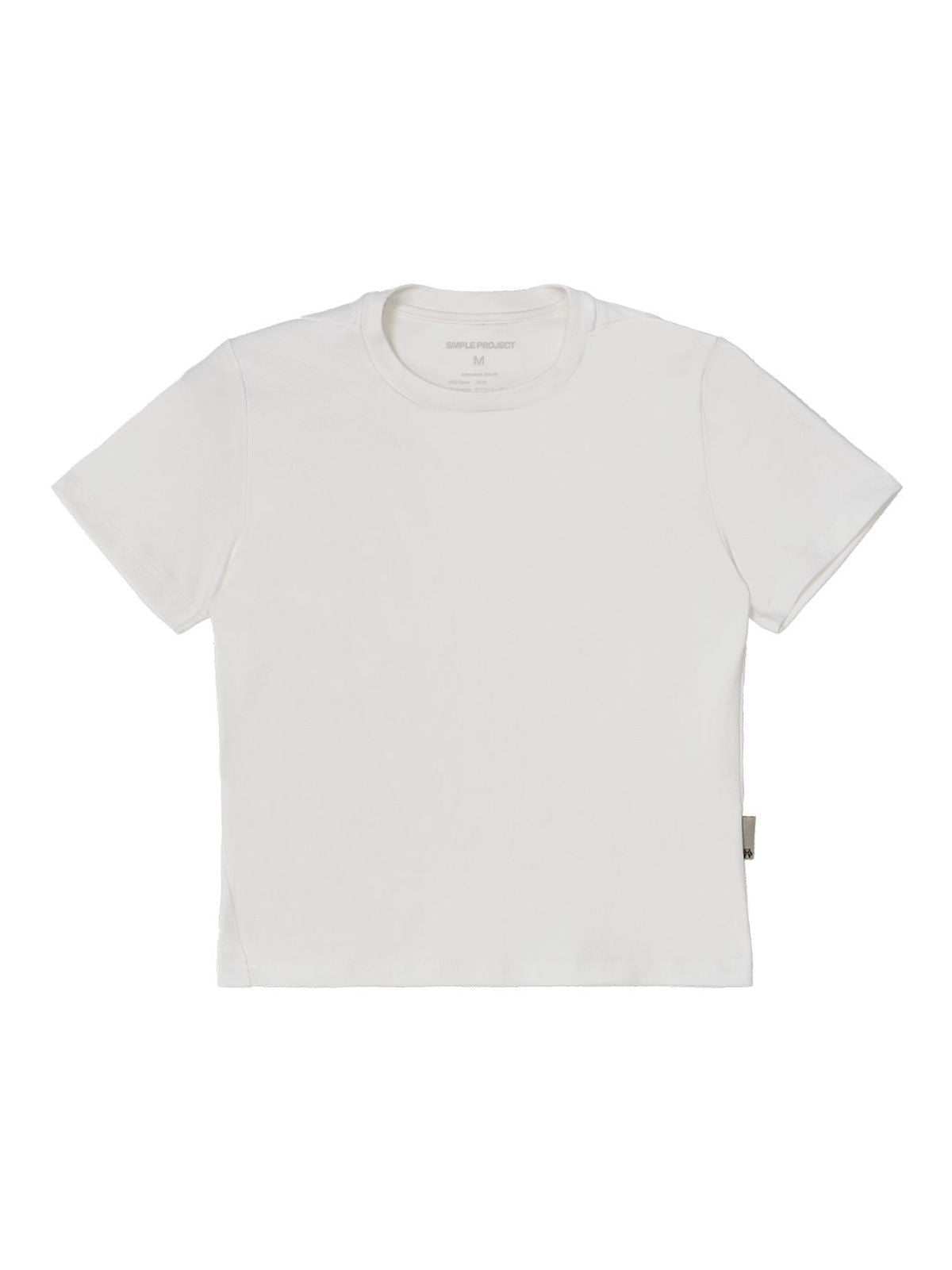 Simple Project Cotton Blend Asymmetric Seam Tee in White
