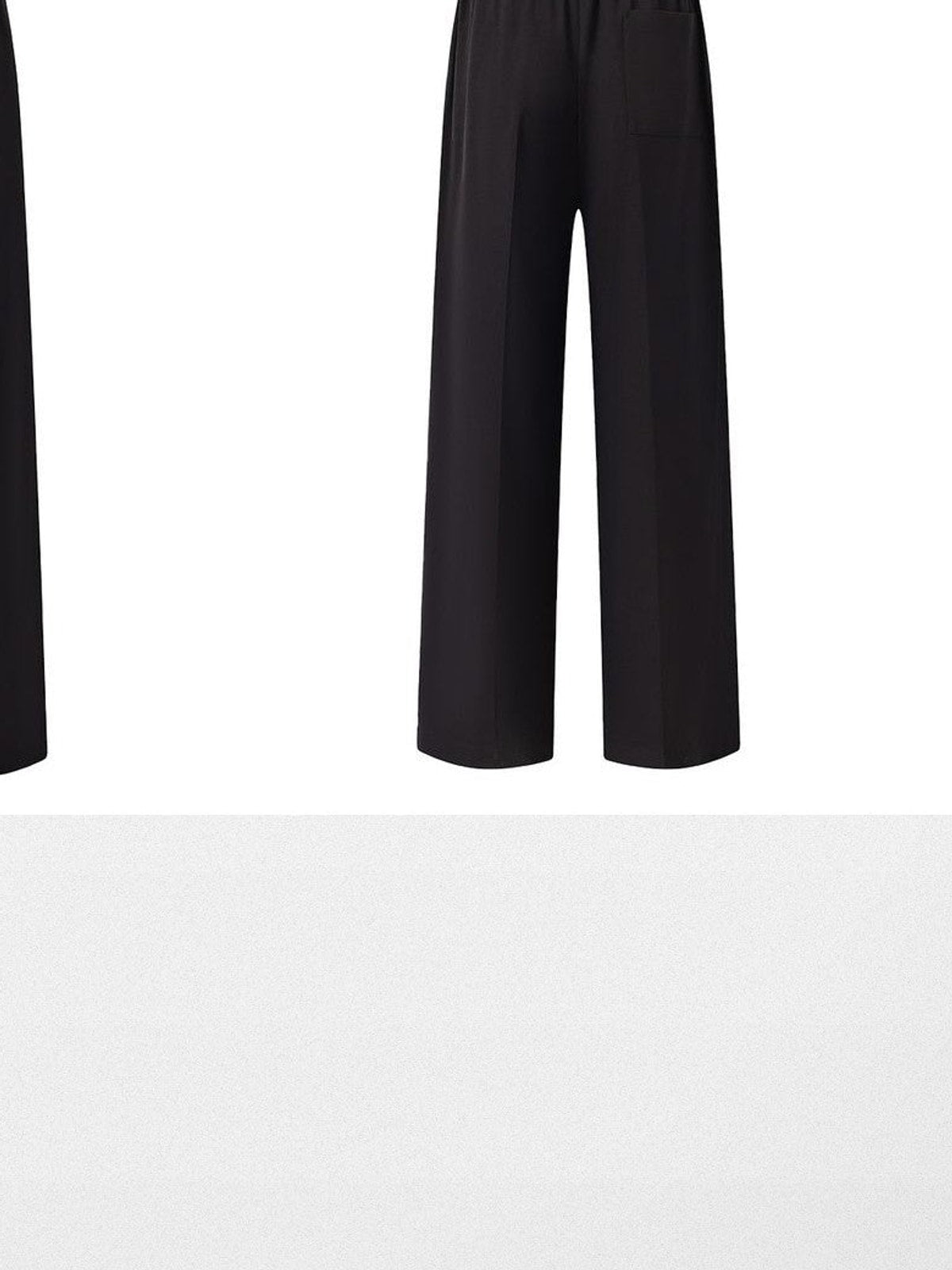 ROYA Wide Leg Wool Blend Trousers in Black