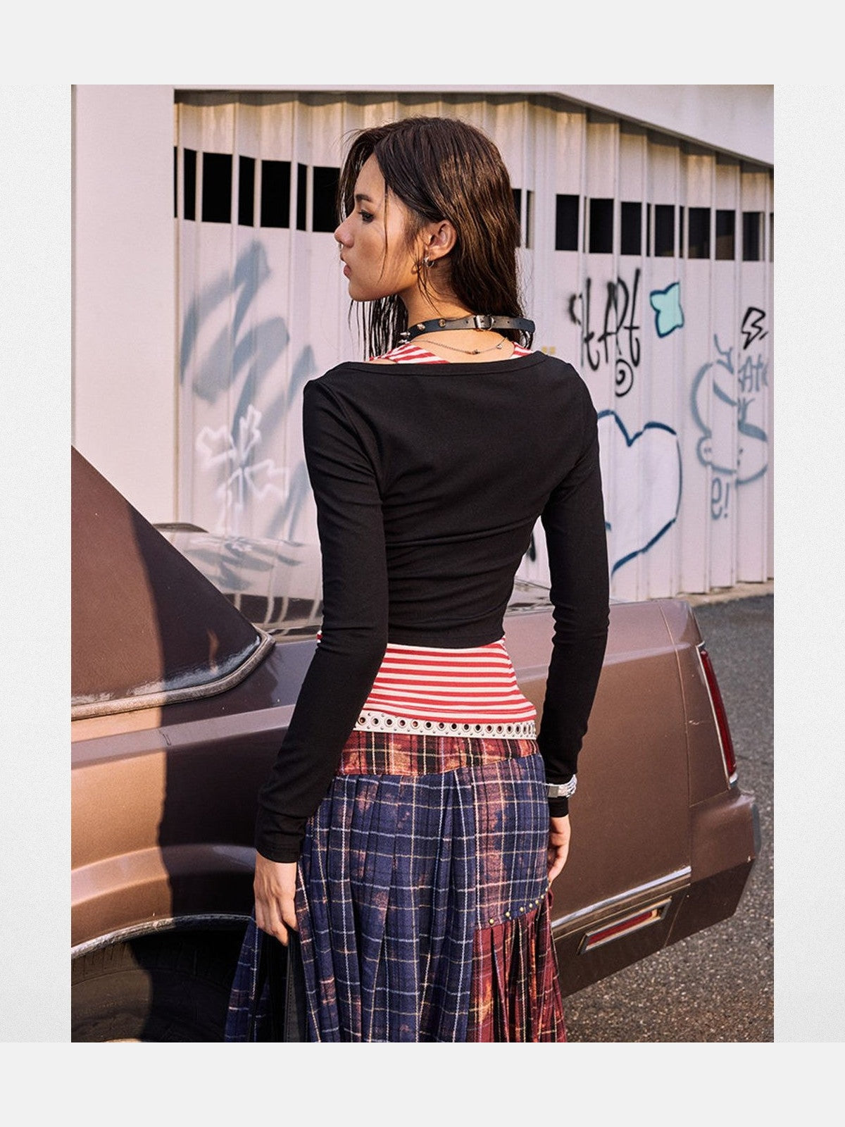 BeerBro Graffiti Print Tee Striped Tank Set in Black