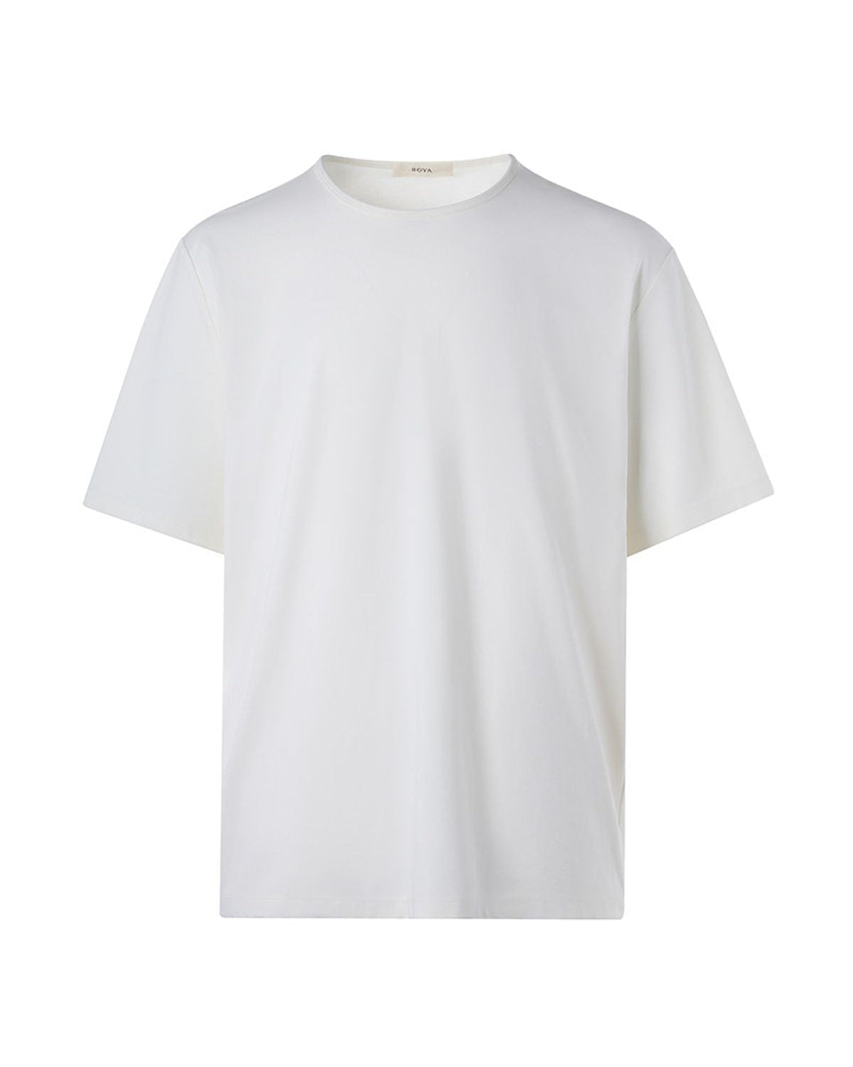 ROYA Textured Modal Wool Ponte T Shirt in White