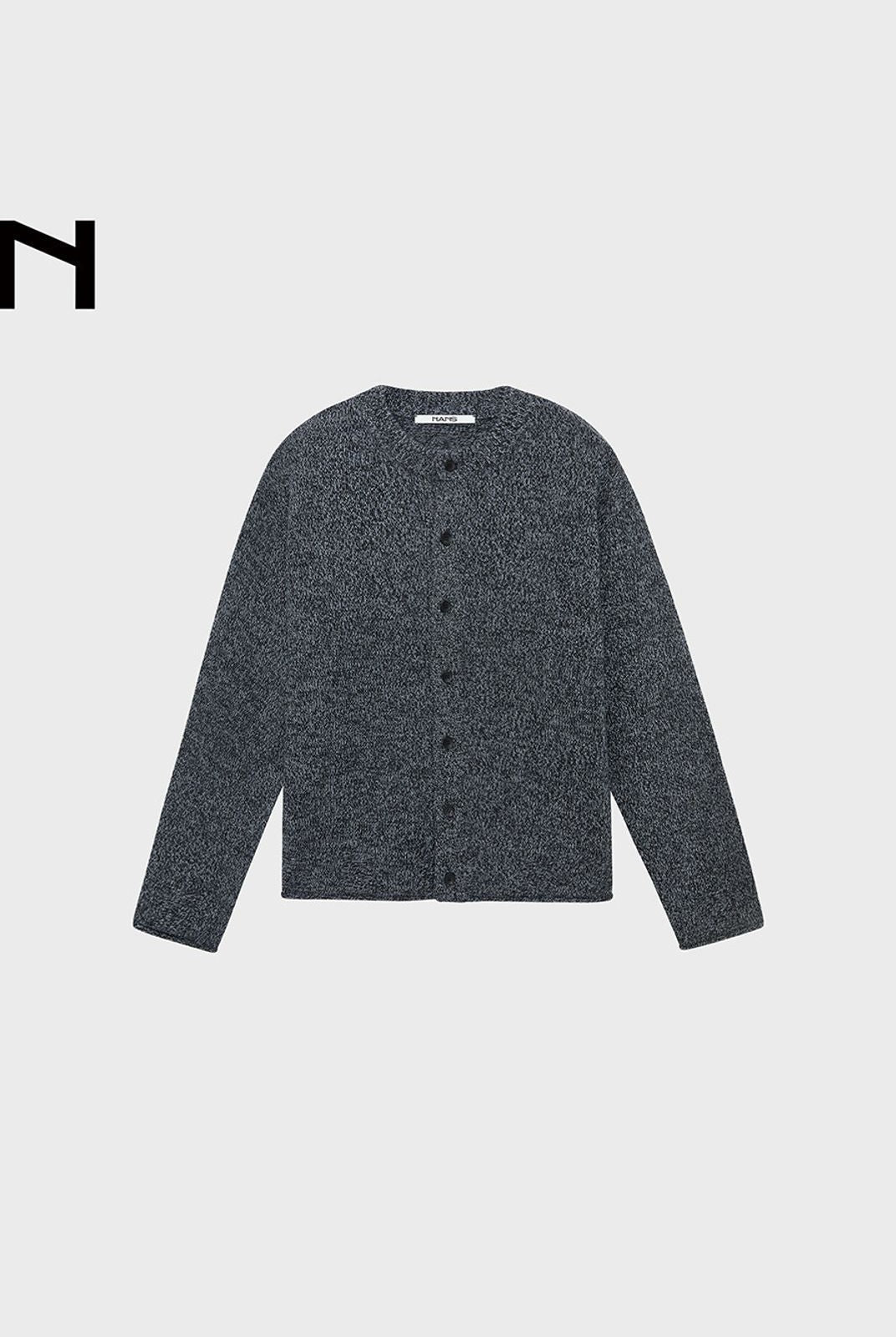 NANS Melange Merino Wool Cardigan in Gray