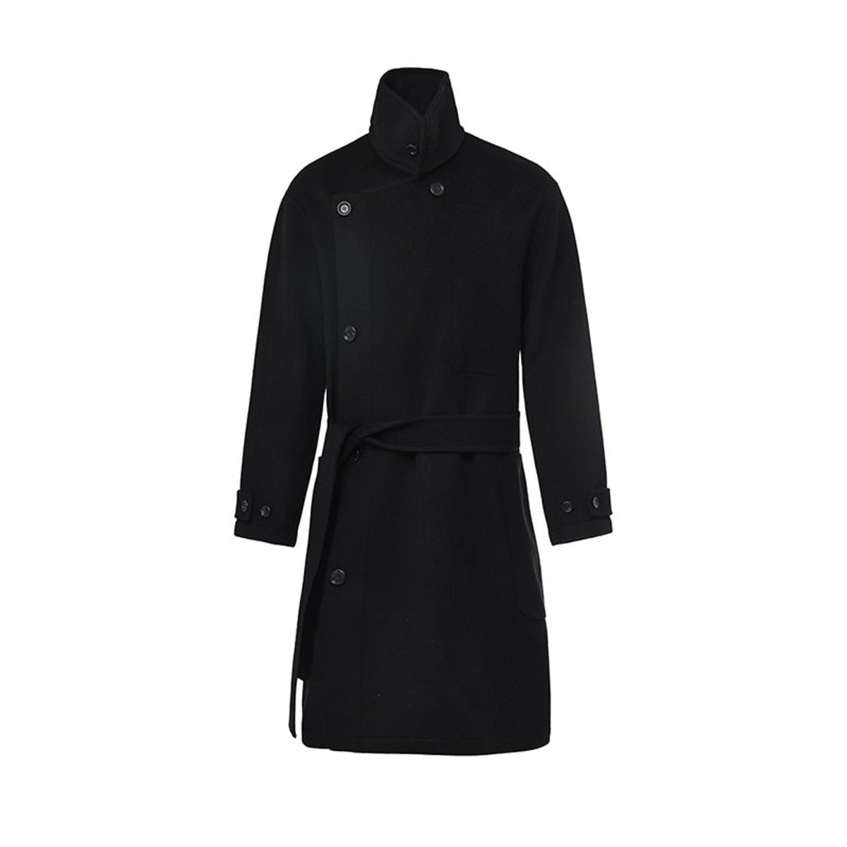 Roolrren Homme Handmade Double Faced Wool Coat in Black