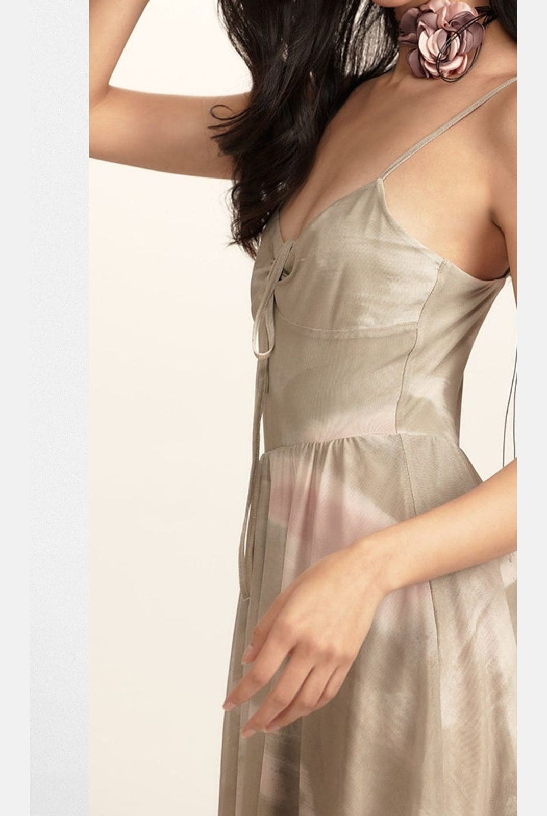 Beer Bro Tie Dye Mesh Ruched Cami Dress in Mint - On Model