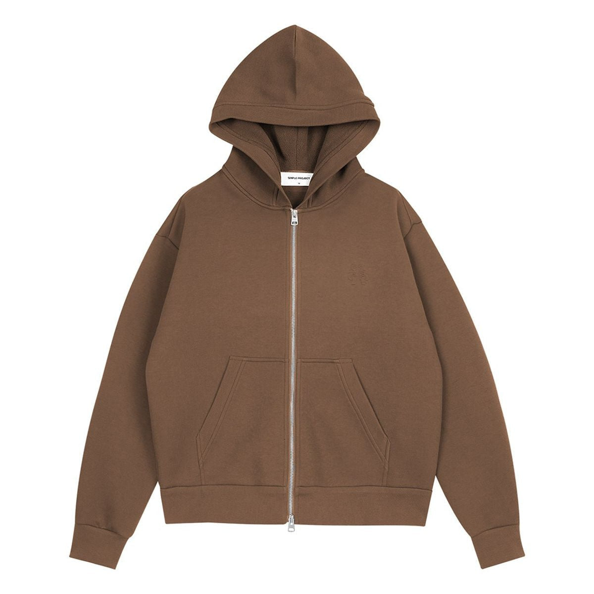 Simple Project Air Layer Zip Up Hoodie in Brown