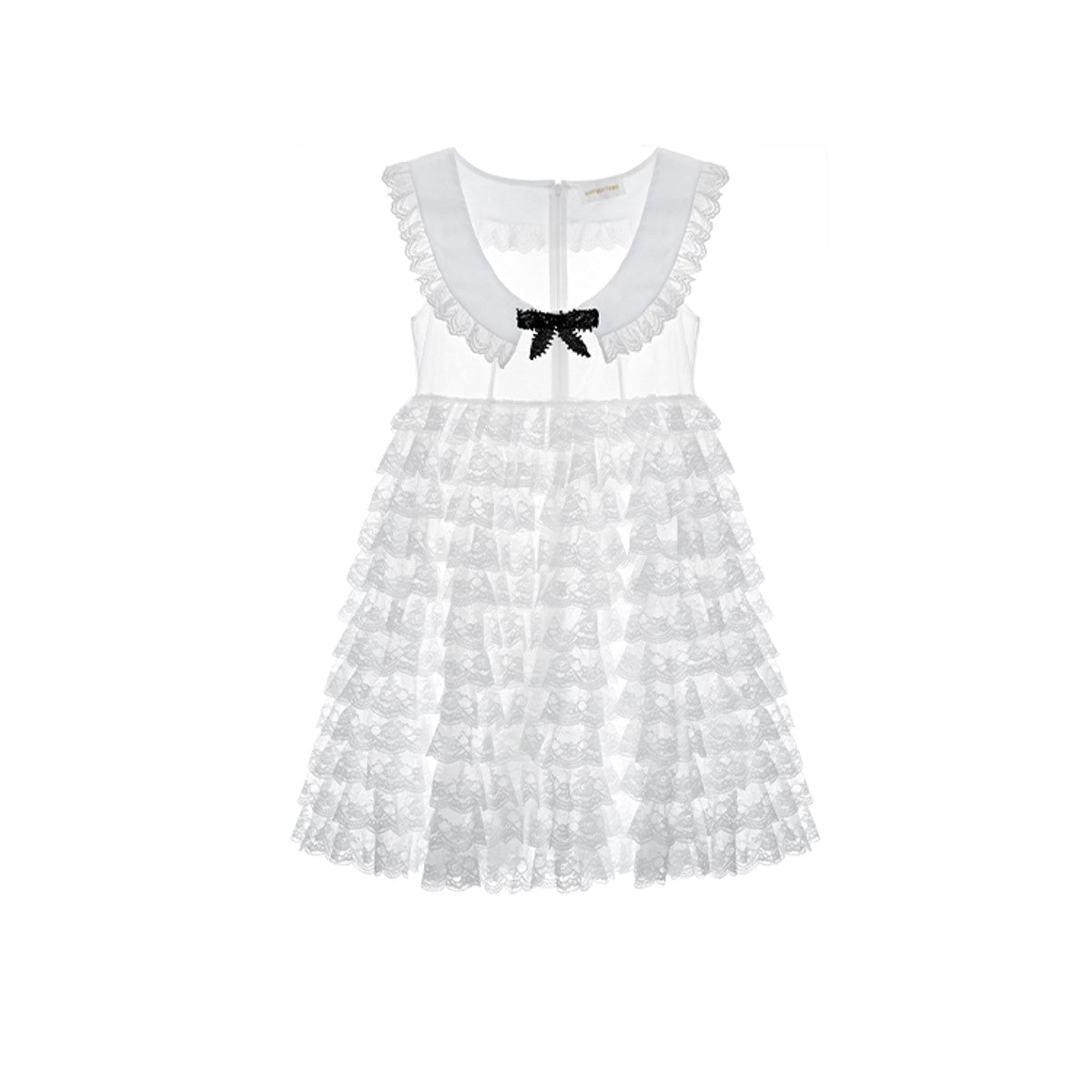 SHUSHUTONG Tiered Lace Babydoll Dress in White