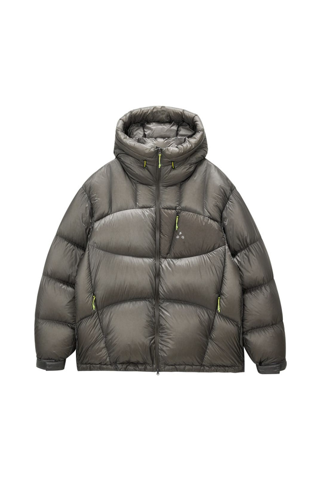 FPA 800FP Contrast Pocket Hooded Puffer in Gray