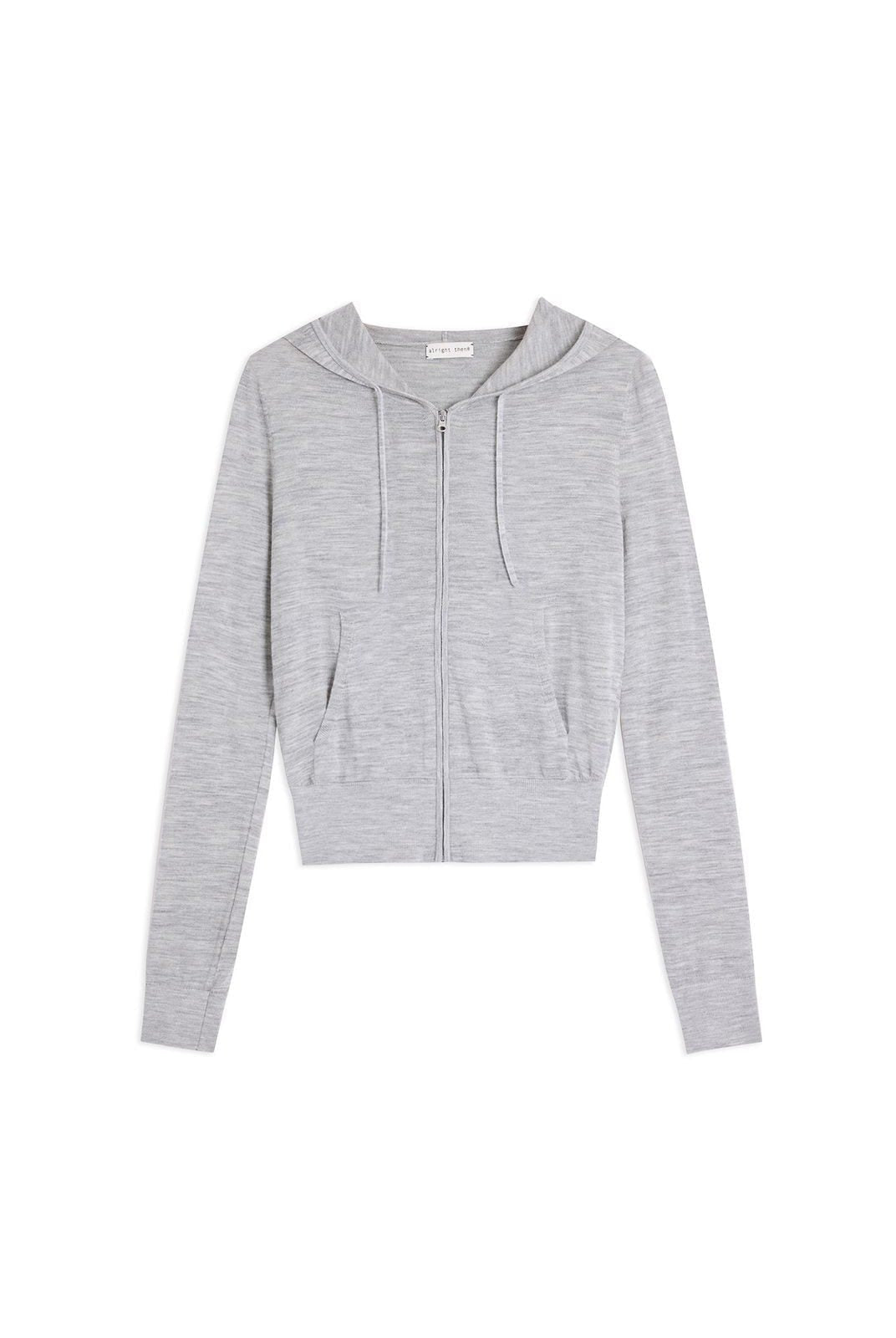 Alright then Zip Up Merino Wool Hoodie in Gray