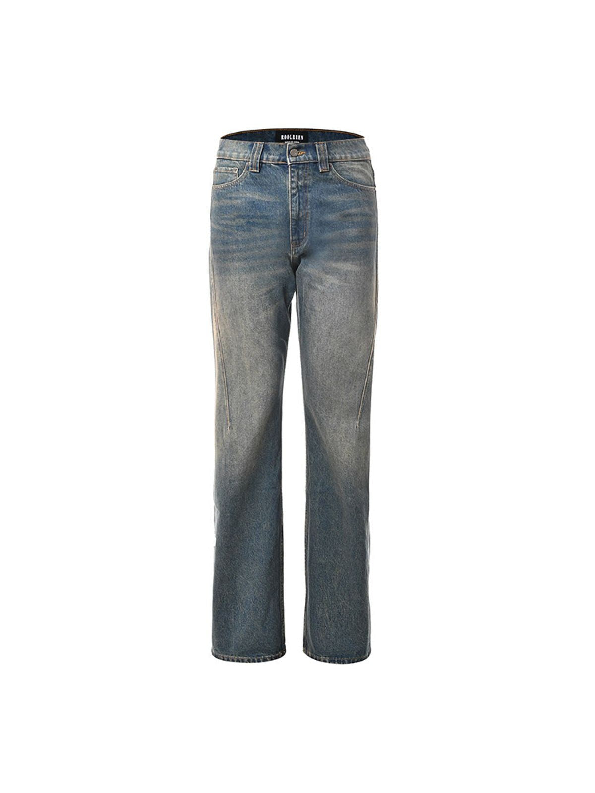 Roolrren Homme Heavyweight Vintage Wash Jeans in Blue