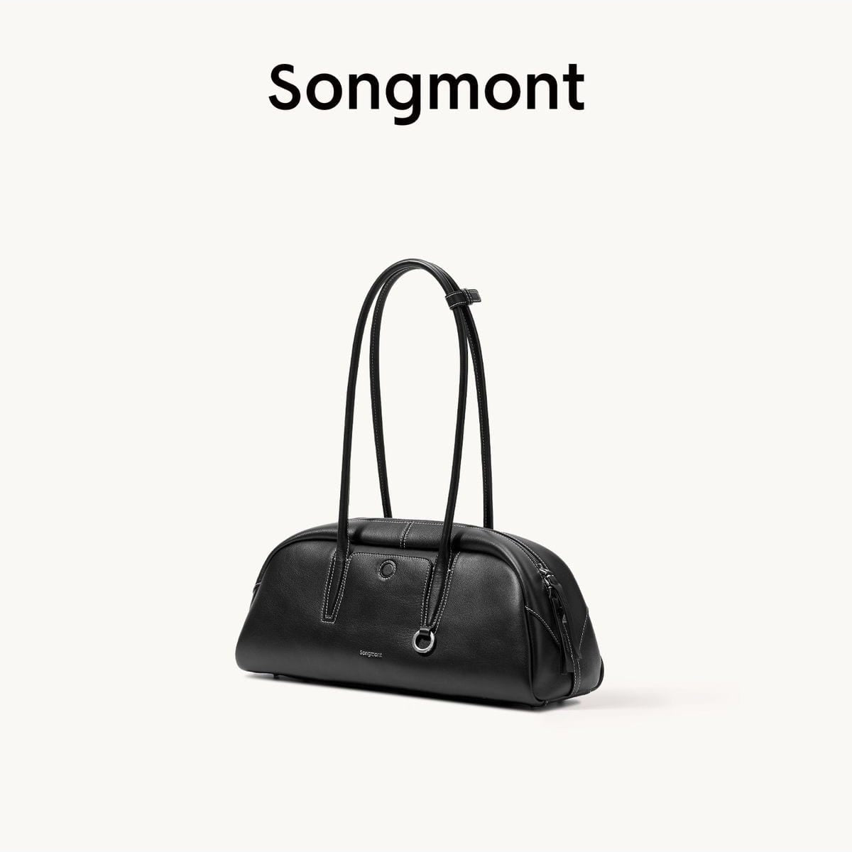 Songmont Leather Bowling Bag in Black