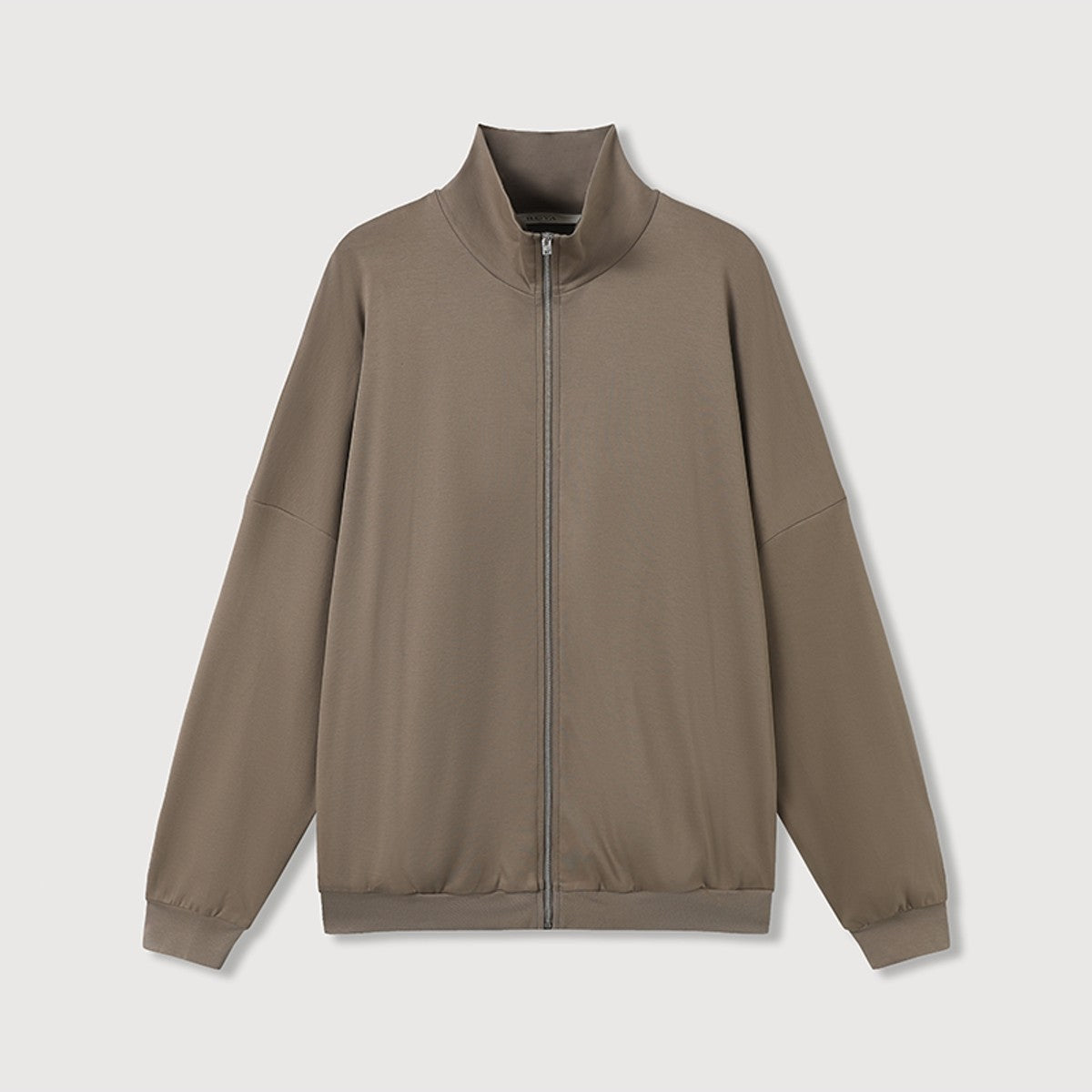 ROYA Liquid Ammonia Pima Cotton Zip Jacket in Beige