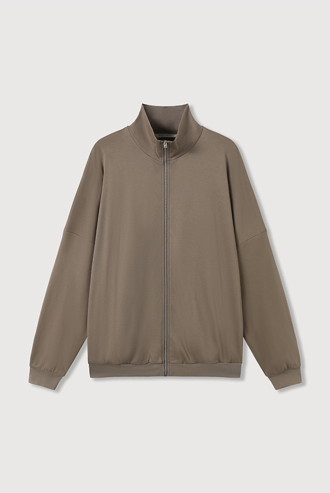 ROYA Liquid Ammonia Pima Cotton Zip Jacket in Beige