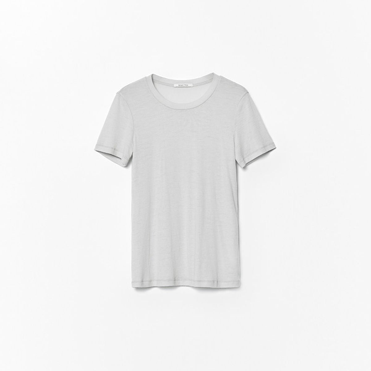 RandomPiece Lambswool Scoop Neck Tee in Light Gray