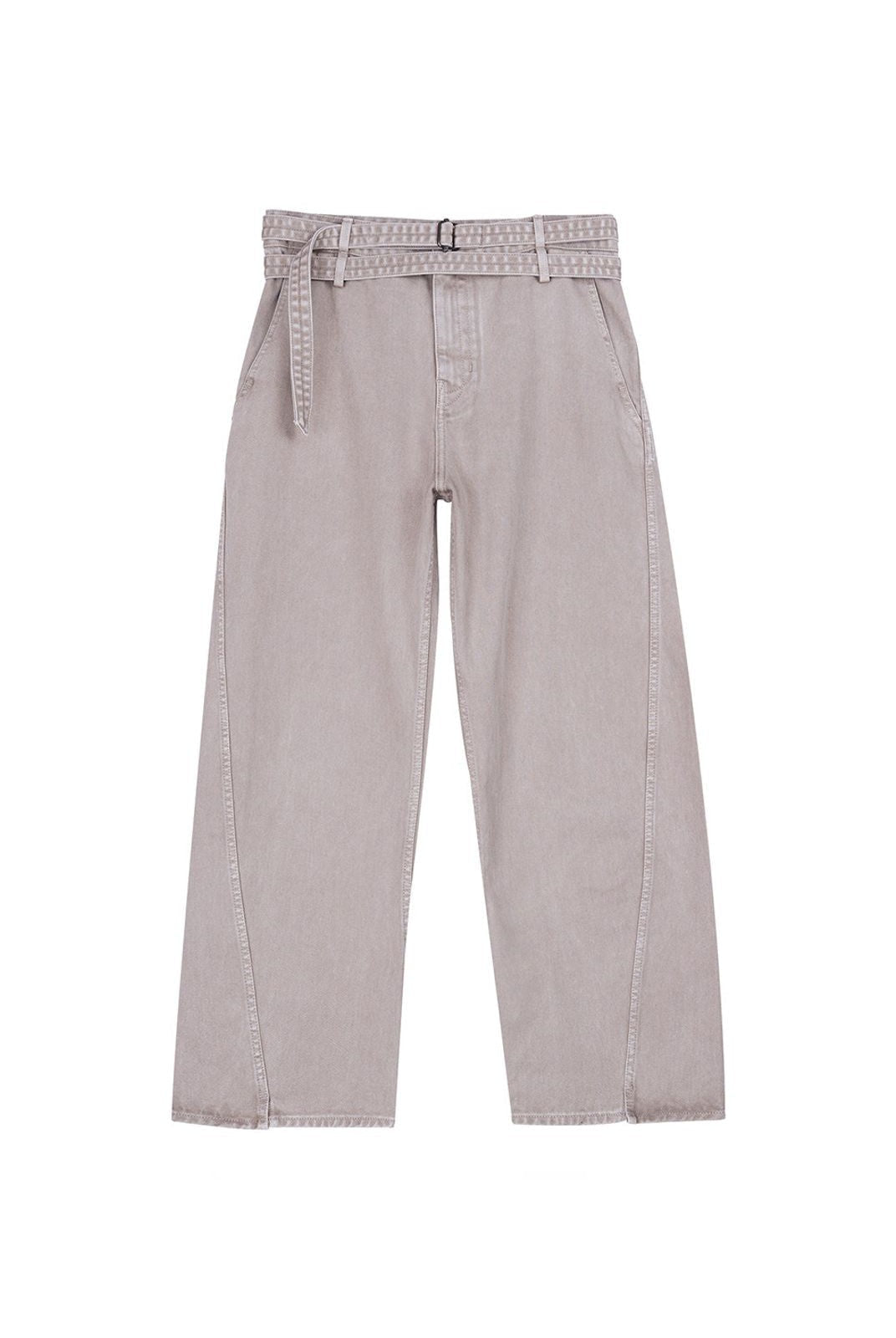 Simple Project Belted Twisted Leg Jeans in Purple