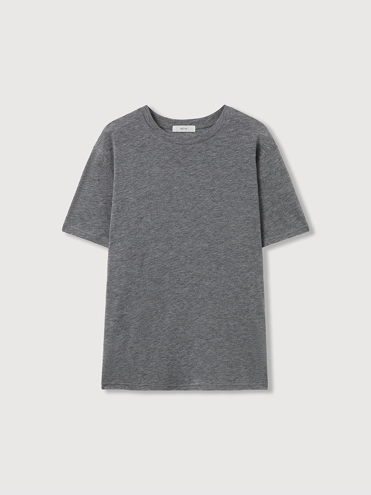 ROYA Lyocell Wool Blend Crewneck in Heather Gray
