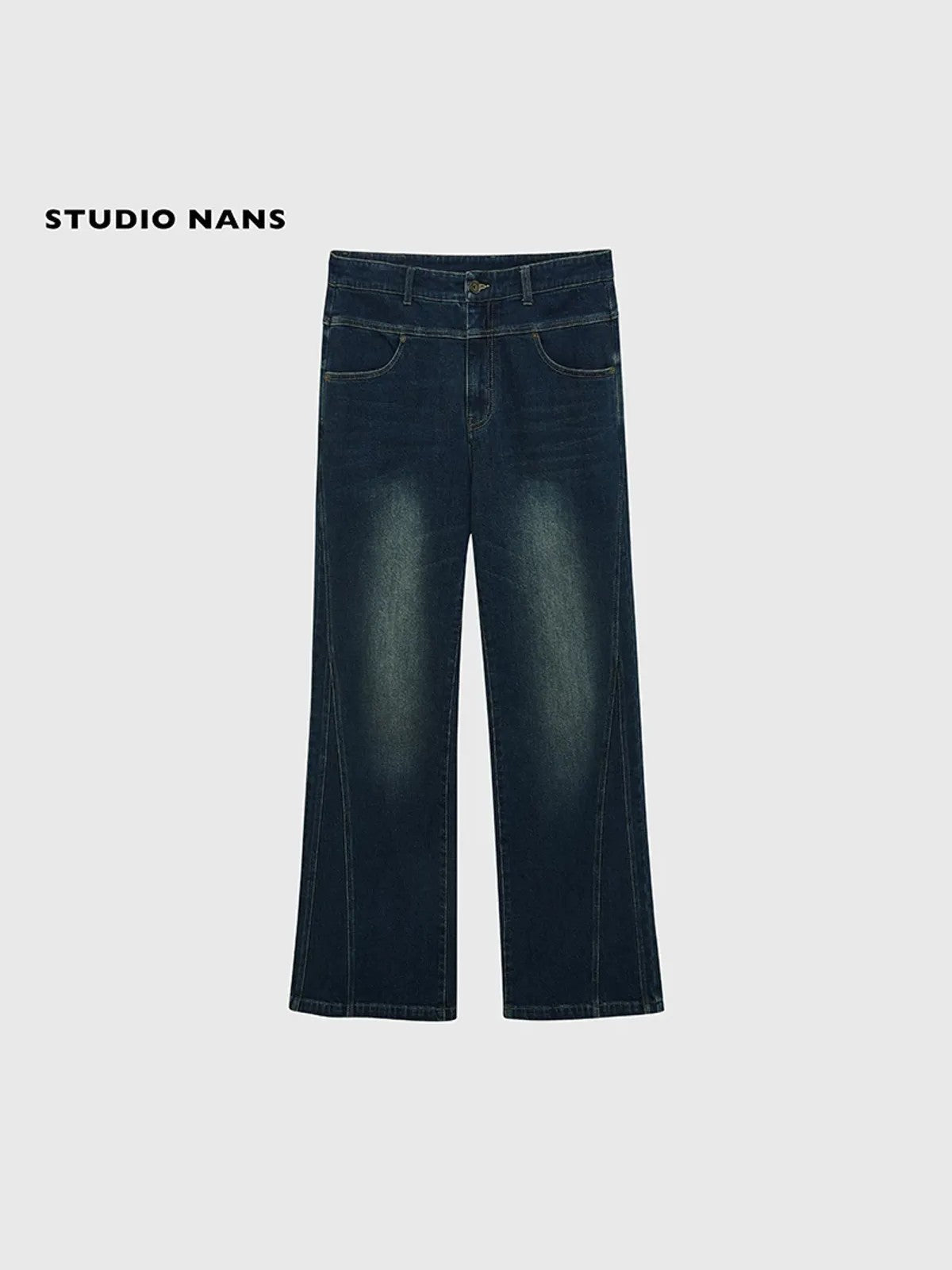 NANS Vintage Wash Micro Flare Jeans in Denim