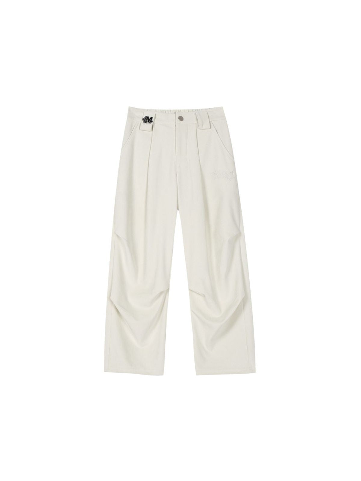 MEDM Wide Leg Corduroy Parachute Pants in White