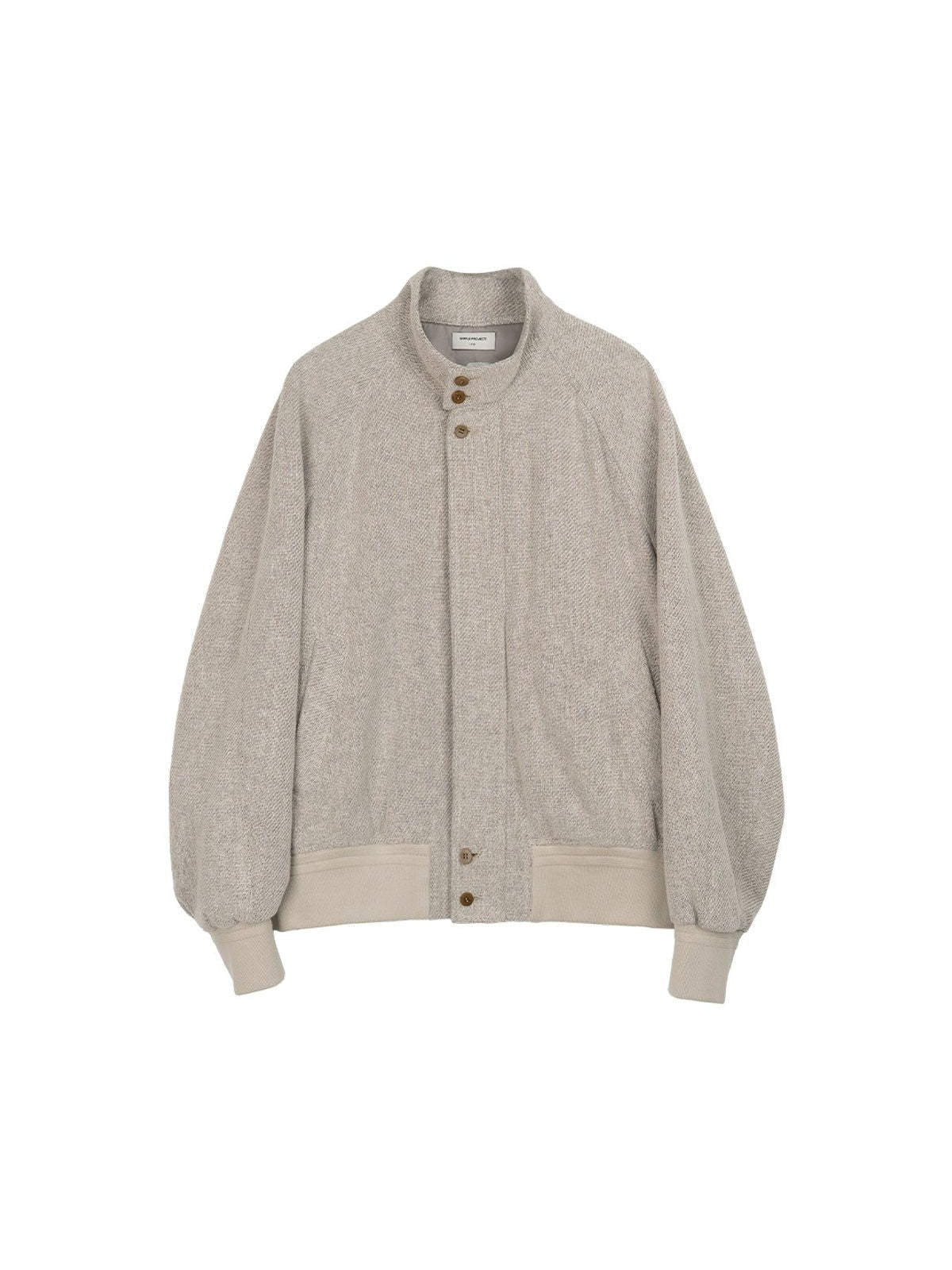 Simple Project Cotton Linen Harrington Jacket in Beige