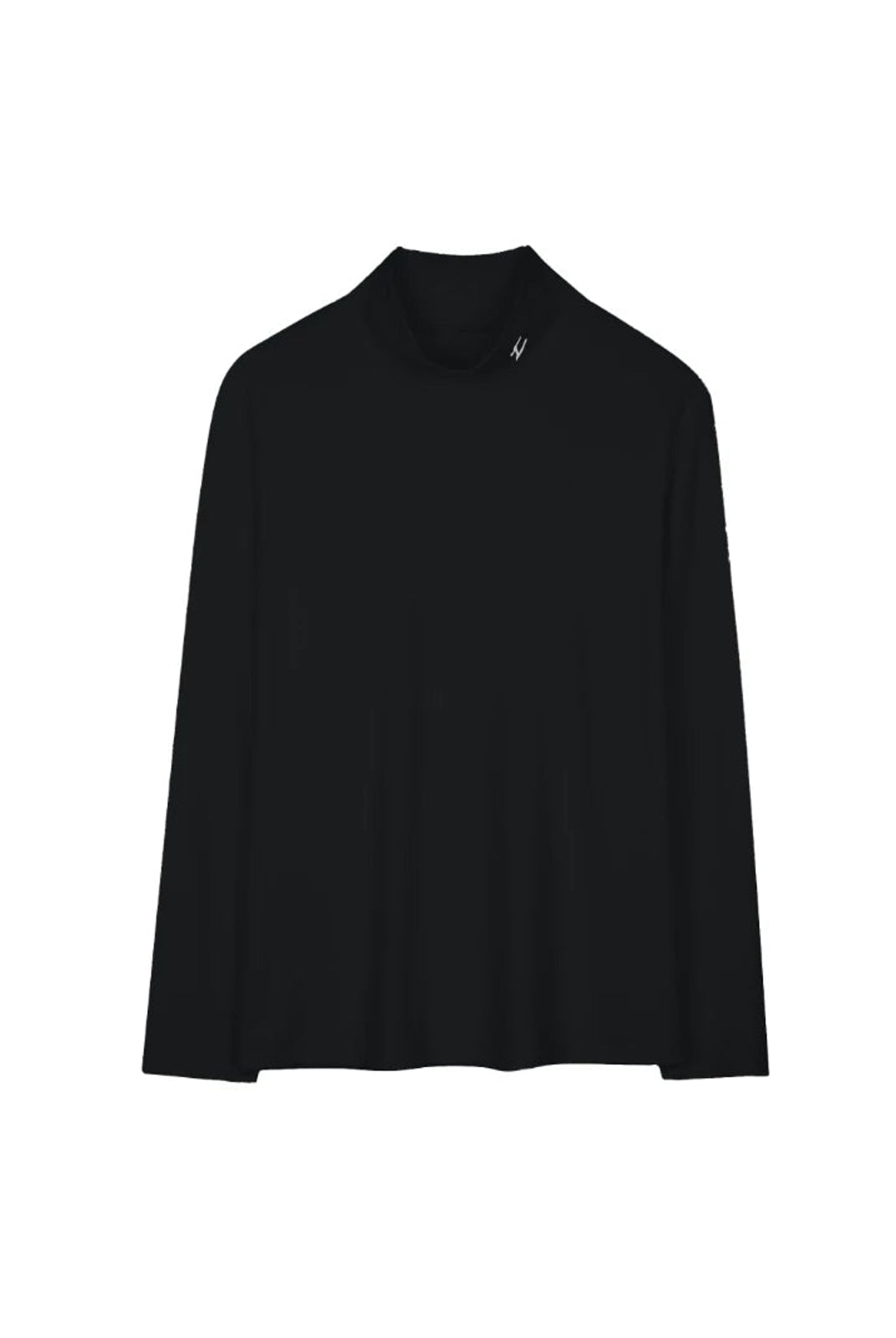 LOSTCTRL Embroidered Mock Neck Base Layer in Black