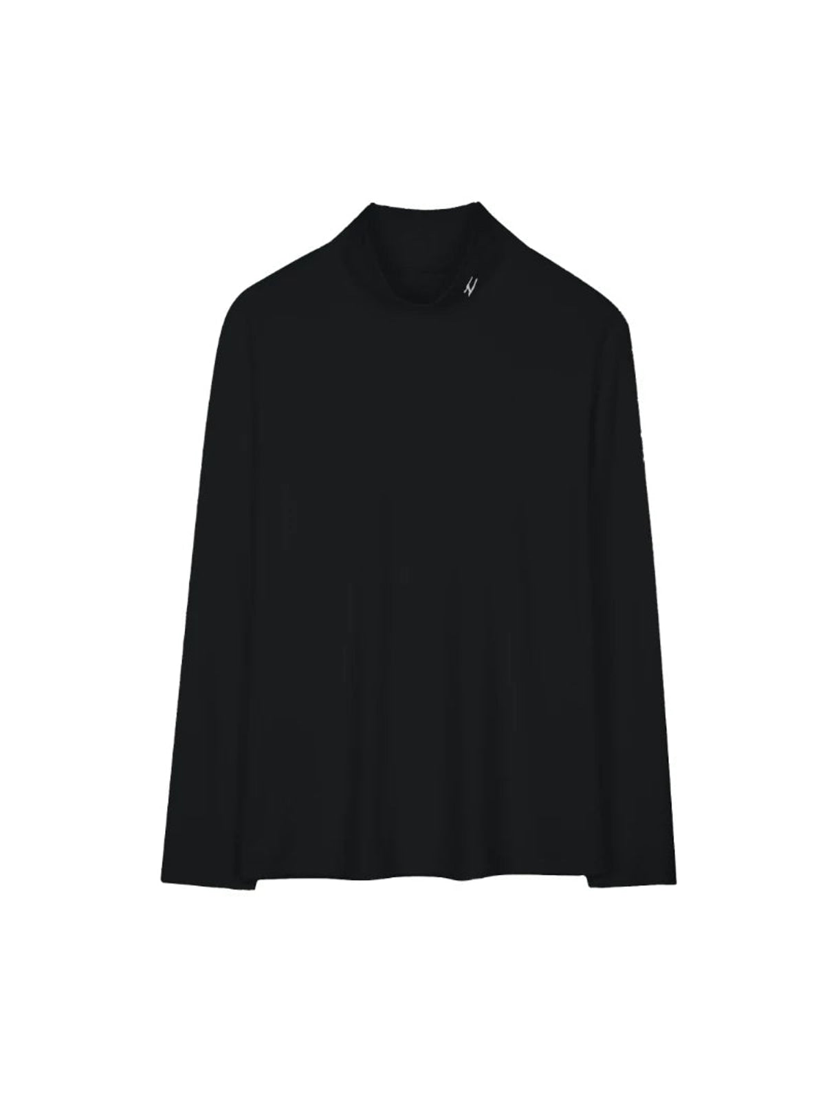 LOSTCTRL Embroidered Mock Neck Base Layer in Black