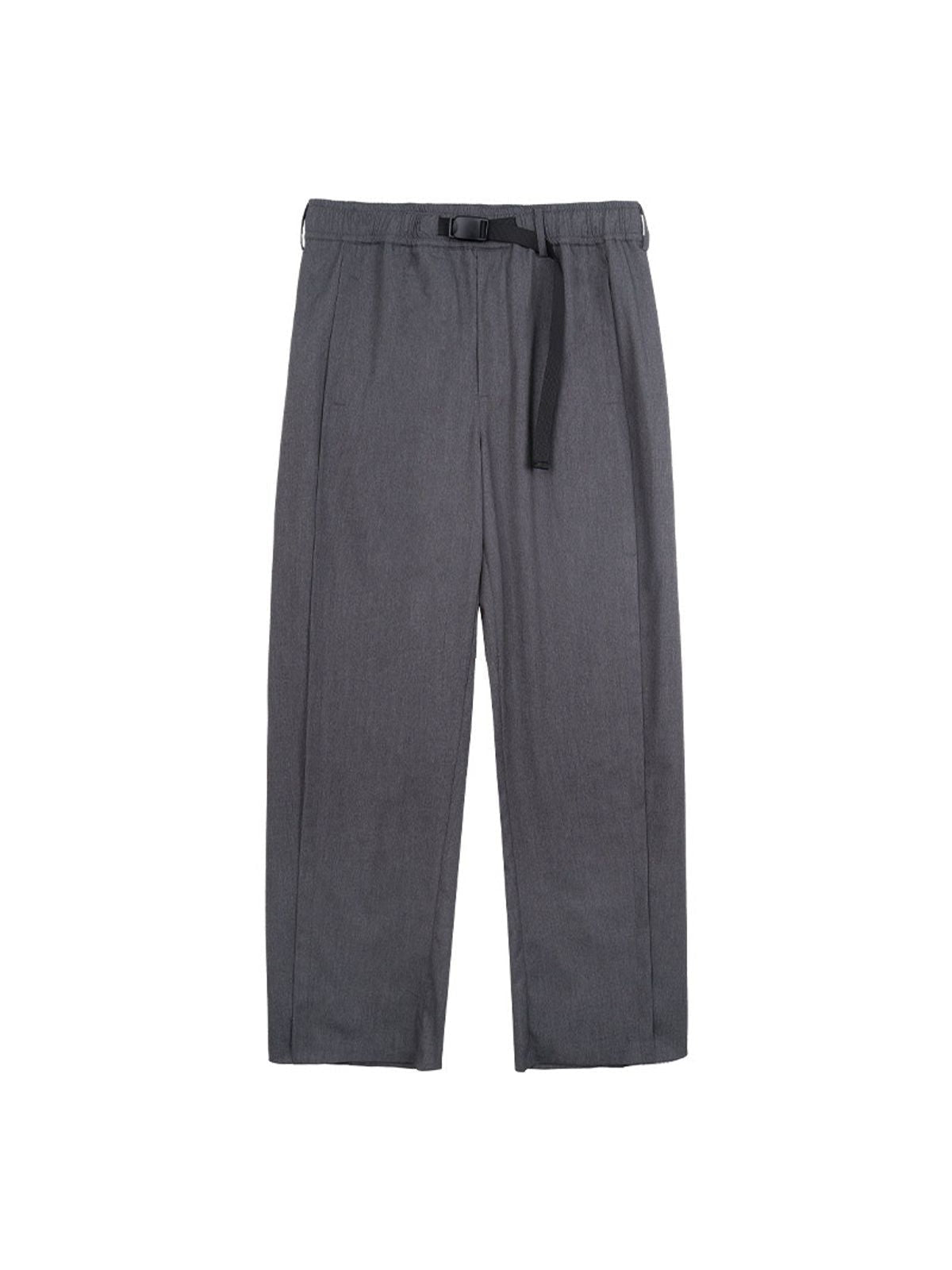 Simple Project Quick Release Belt Straight Leg Trousers in Gray