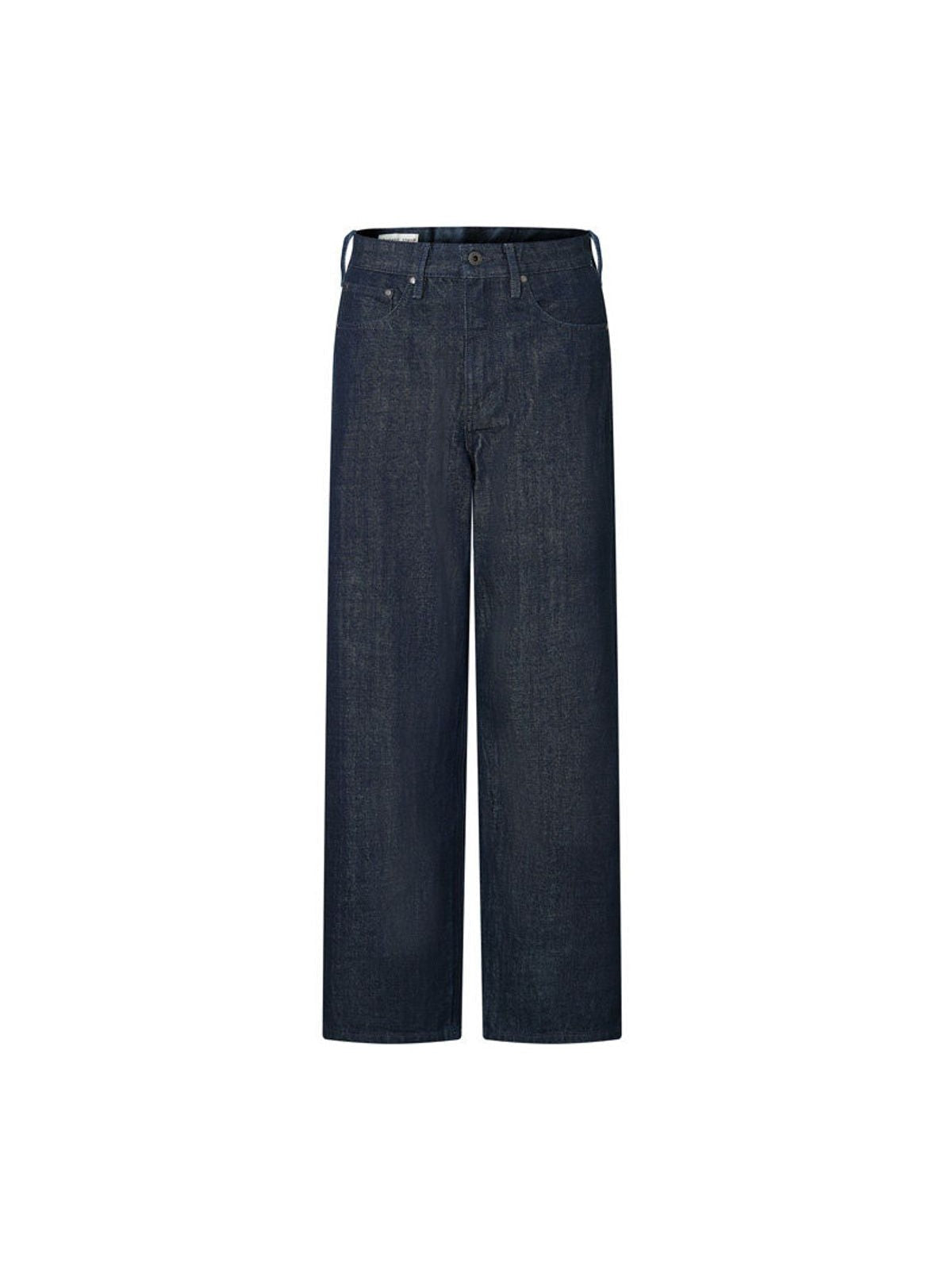 Alright Then Selvedge Raw Denim Wide Leg Jeans in Blue
