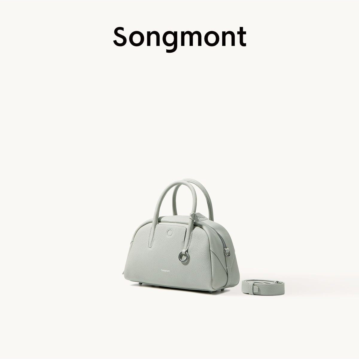 Songmont Mini Leather Bowling Bag in Mint