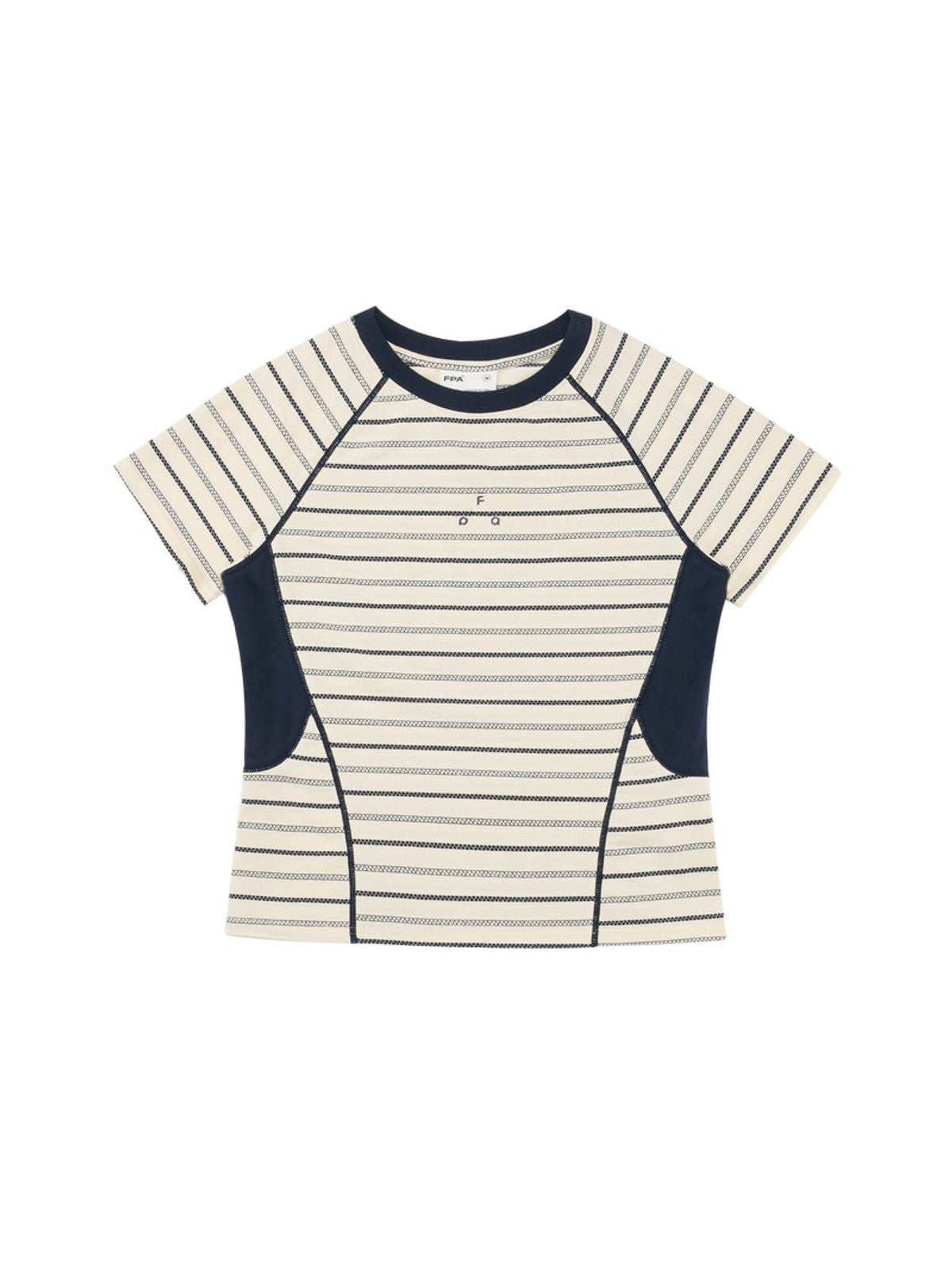 FPA Striped Contrast Panel Tee in Cream