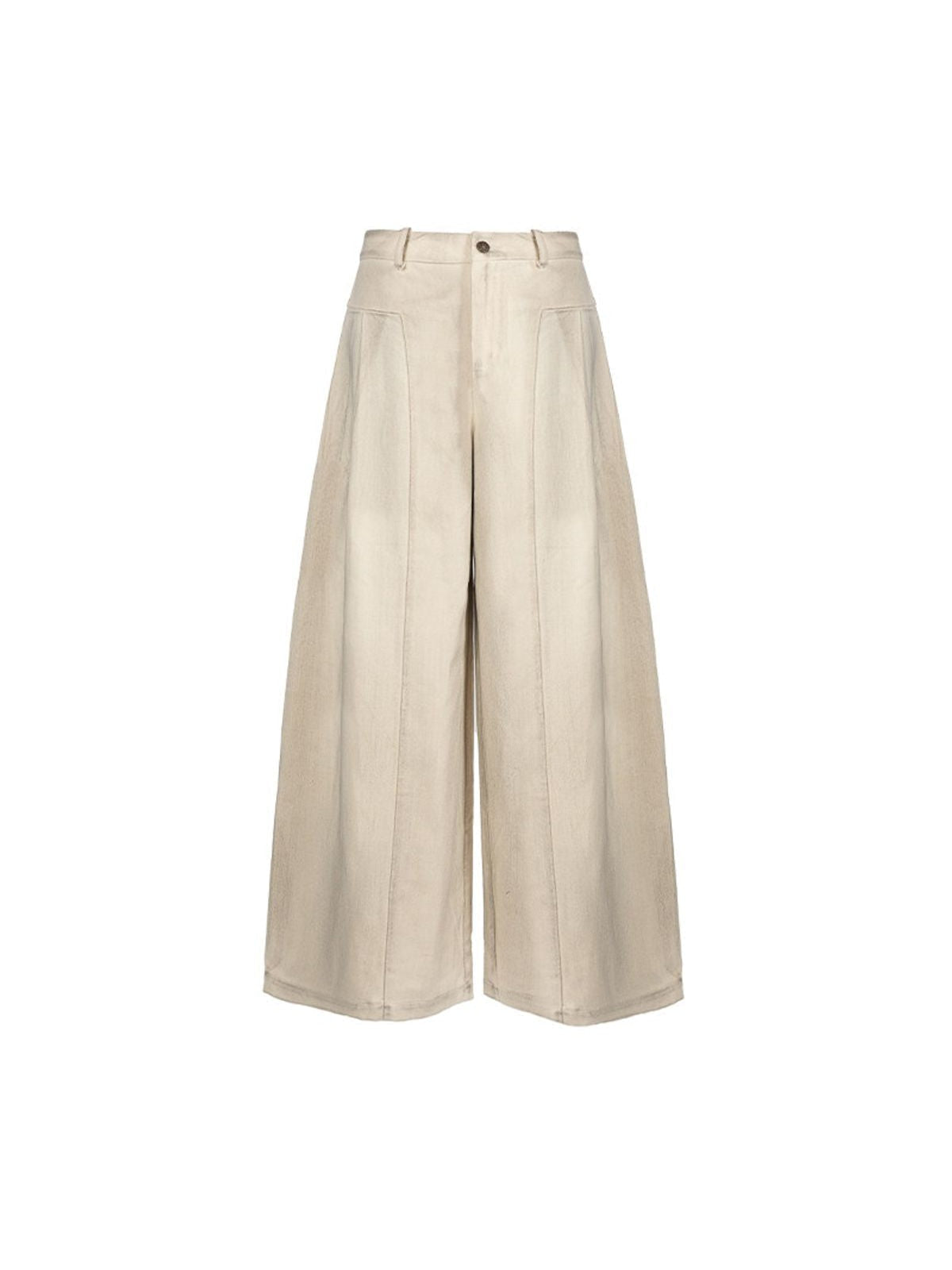 Amee Low Rise Curved Wide Leg Jeans in White