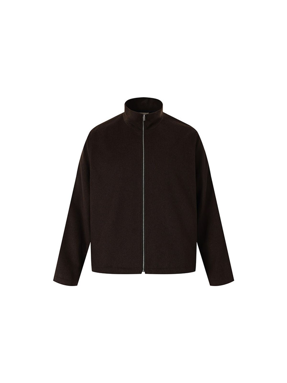 ROYA Marled Alpaca Blend Zip Jacket in Brown