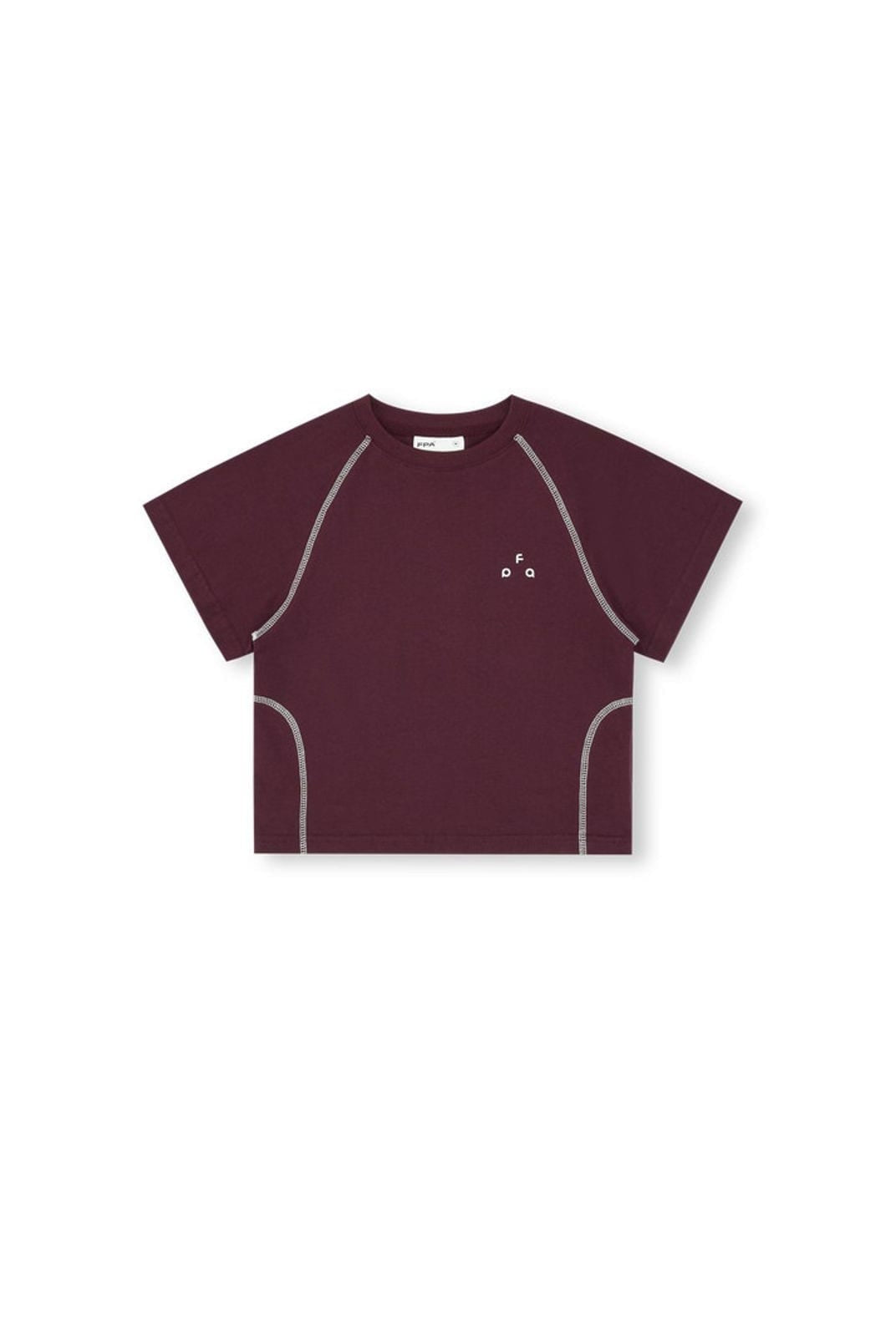 FPA Store Contrast Stitch Antibacterial Tee in Burgundy