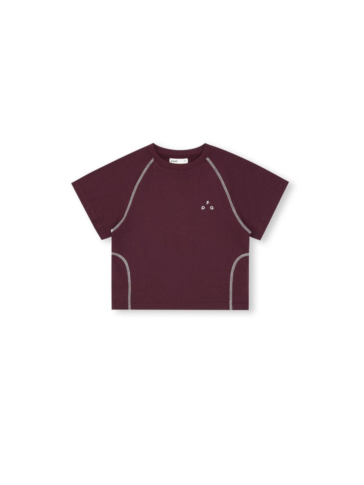 FPA Store Contrast Stitch Antibacterial Tee in Burgundy