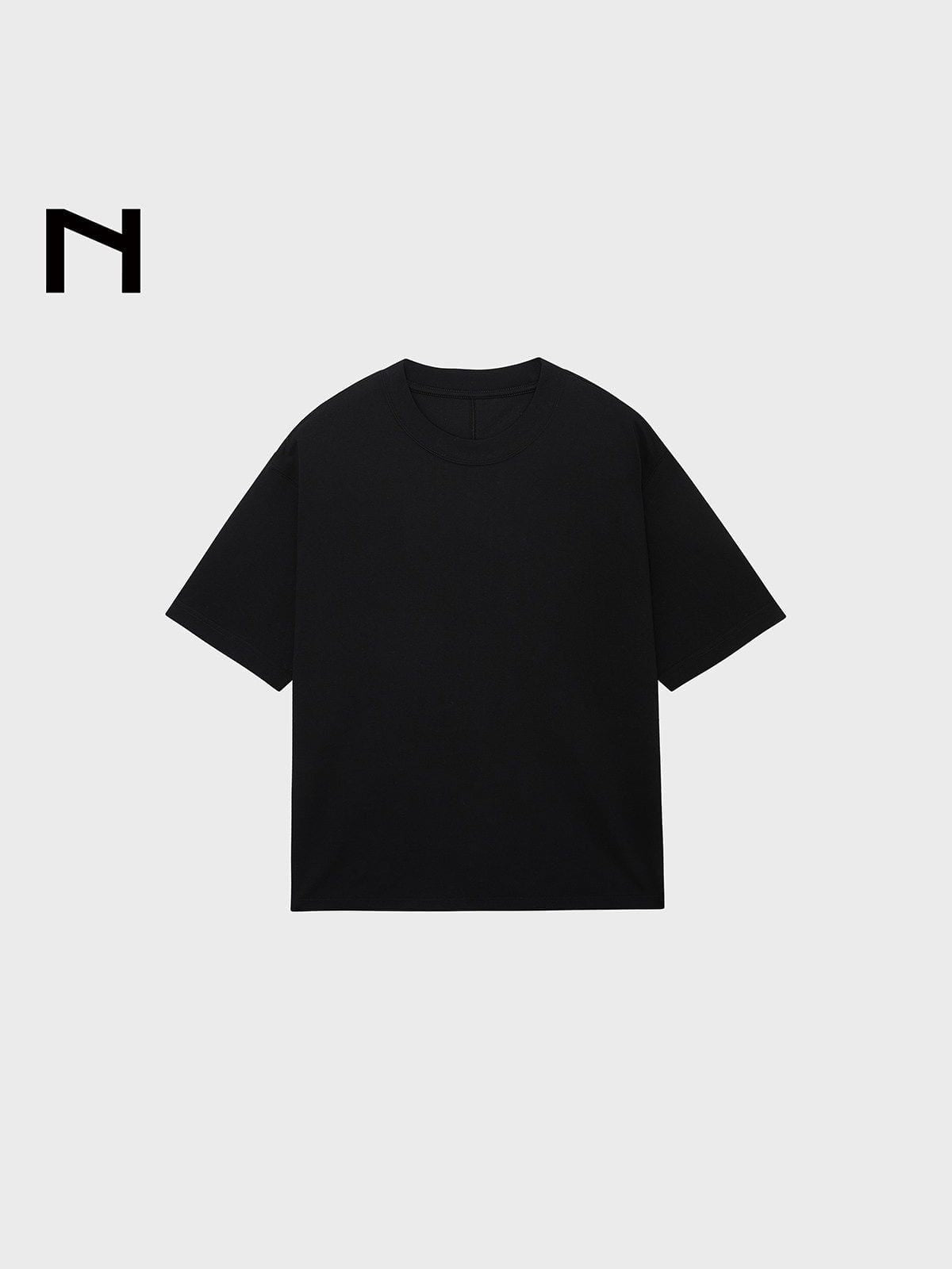 Nans Coolmax Cotton Crew Neck Tee in Black