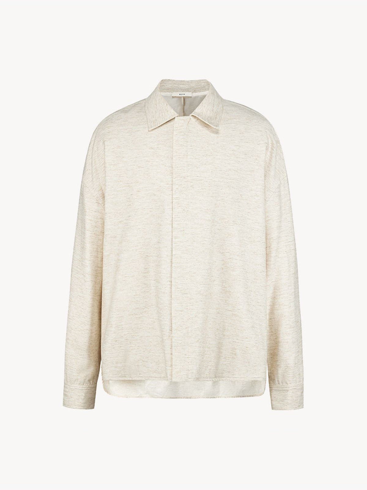 ROYA Linen Cotton Blend Zip Shirt in Apricot