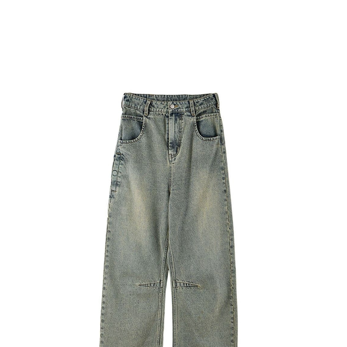 Curved Seam Dirty Wash Jeans
