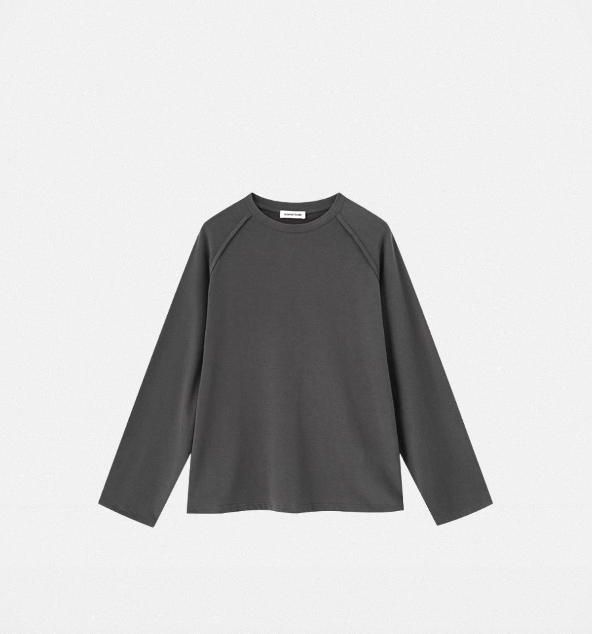 ACSENSE STUDIO Raw Edge Plush Long Sleeve in Gray