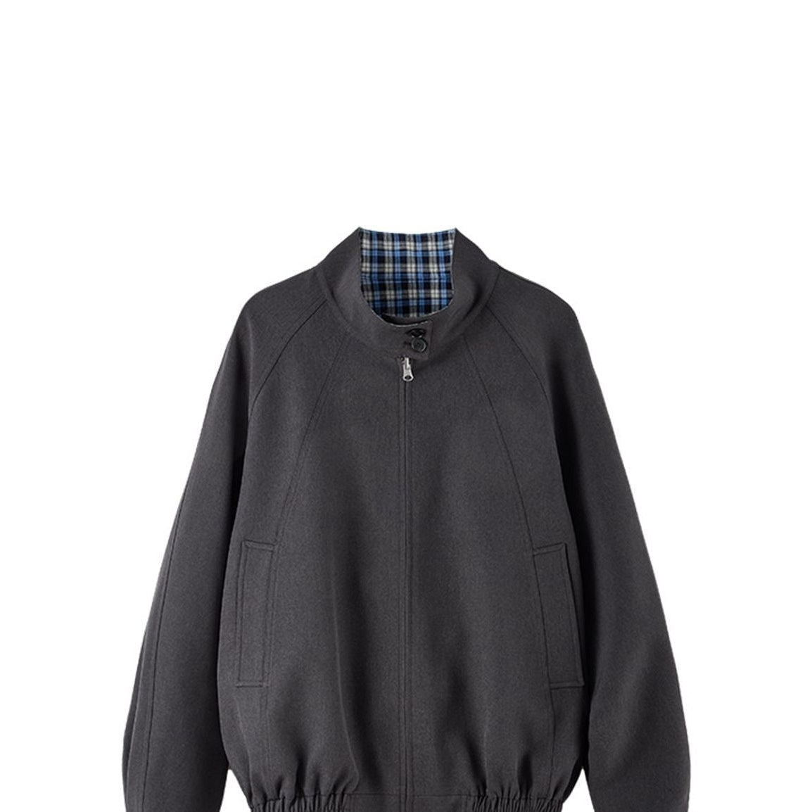 ACSENSE STUDIO Reversible Stand Collar Jacket in Gray