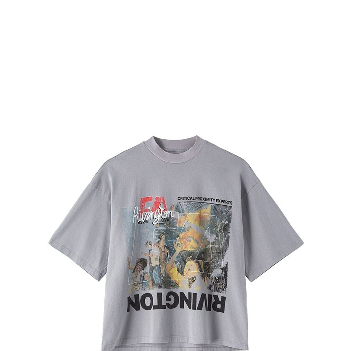 ACSENSE STUDIO Rock Culture Graphic Print T Shirt in Gray