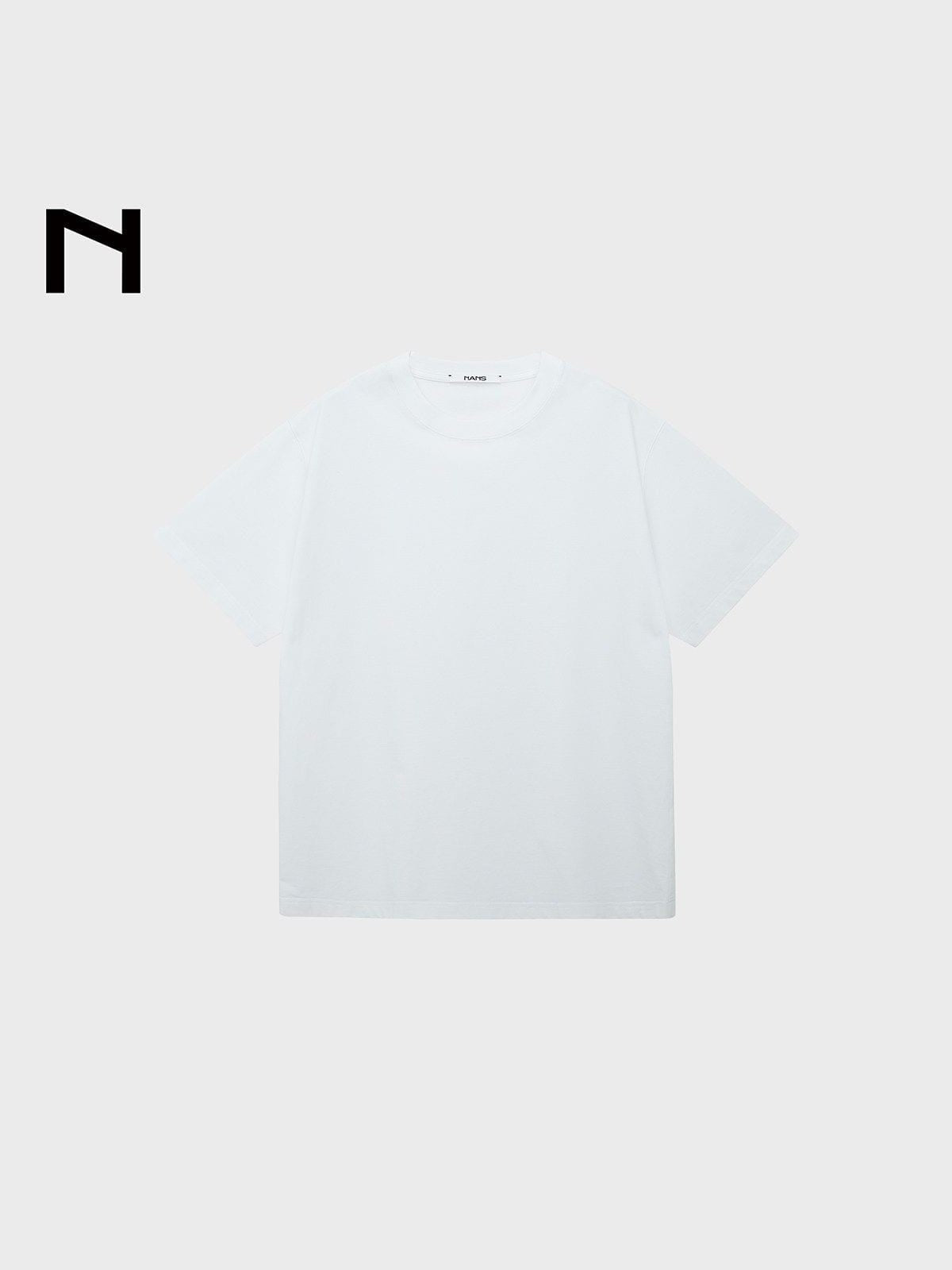 Nans 260g Combed Cotton Crew Neck Tee in White